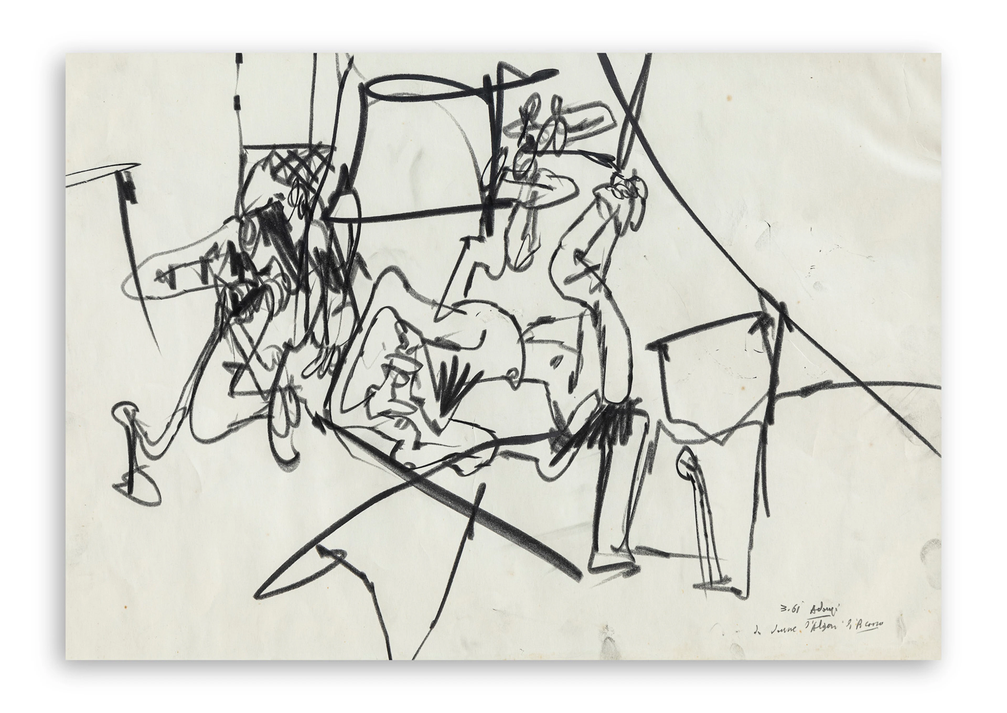 VALERIO ADAMI (1935) - Le donne d'Algeri di Picasso, 1961