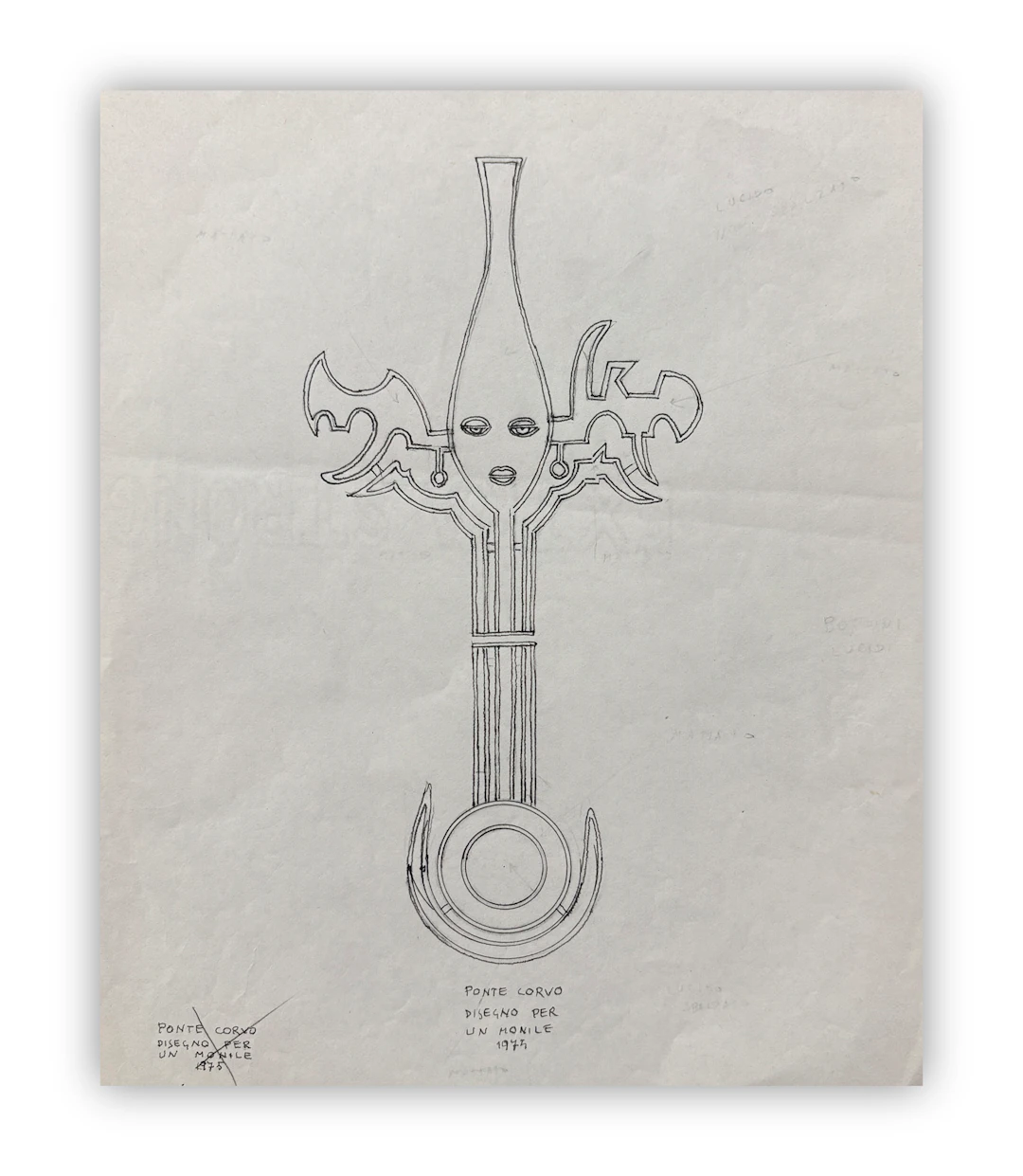 RAFFAELE PONTECORVO (1913-1983) - Disegno per un monile, 1975