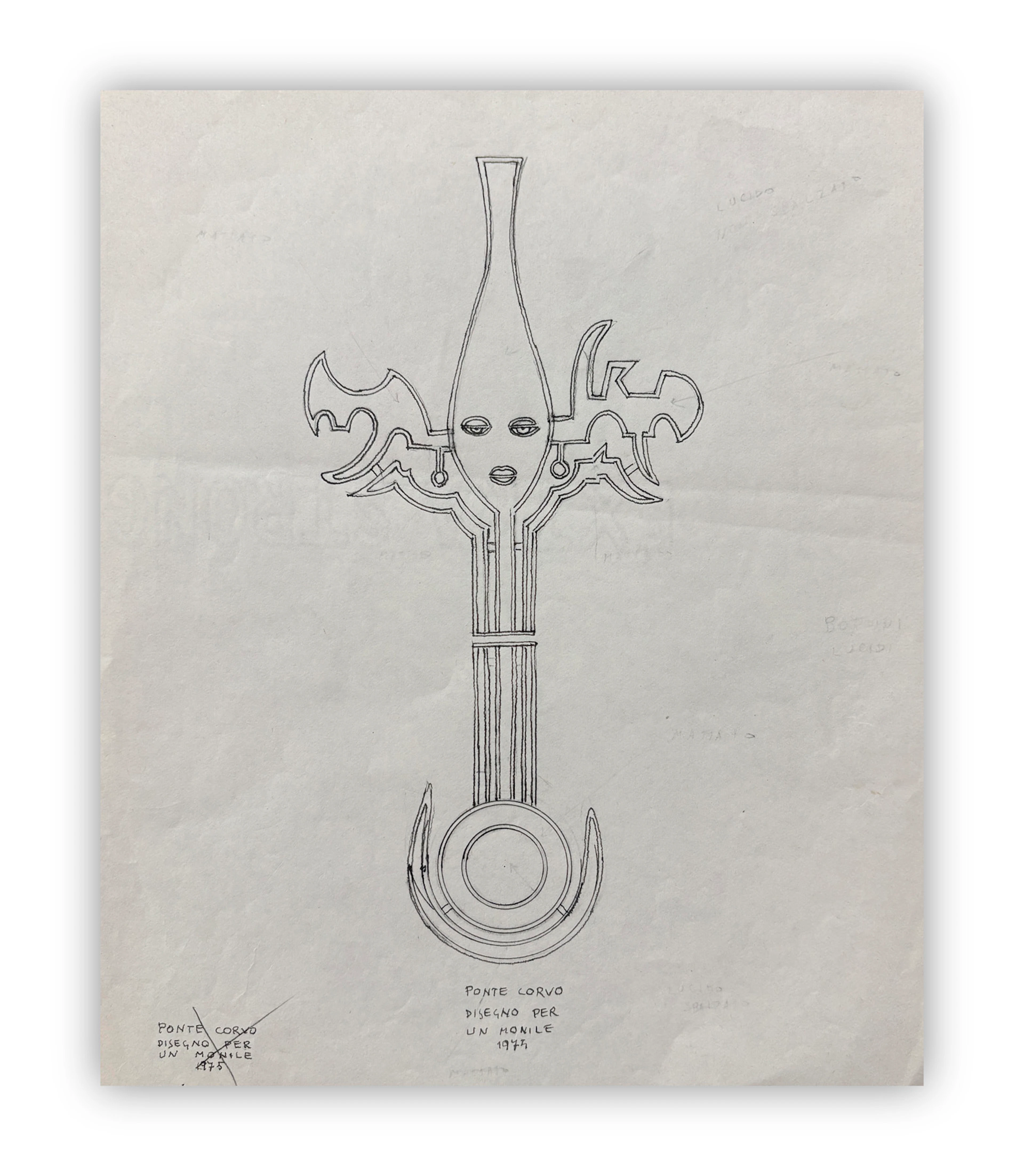 RAFFAELE PONTECORVO (1913-1983) - Disegno per un monile, 1975