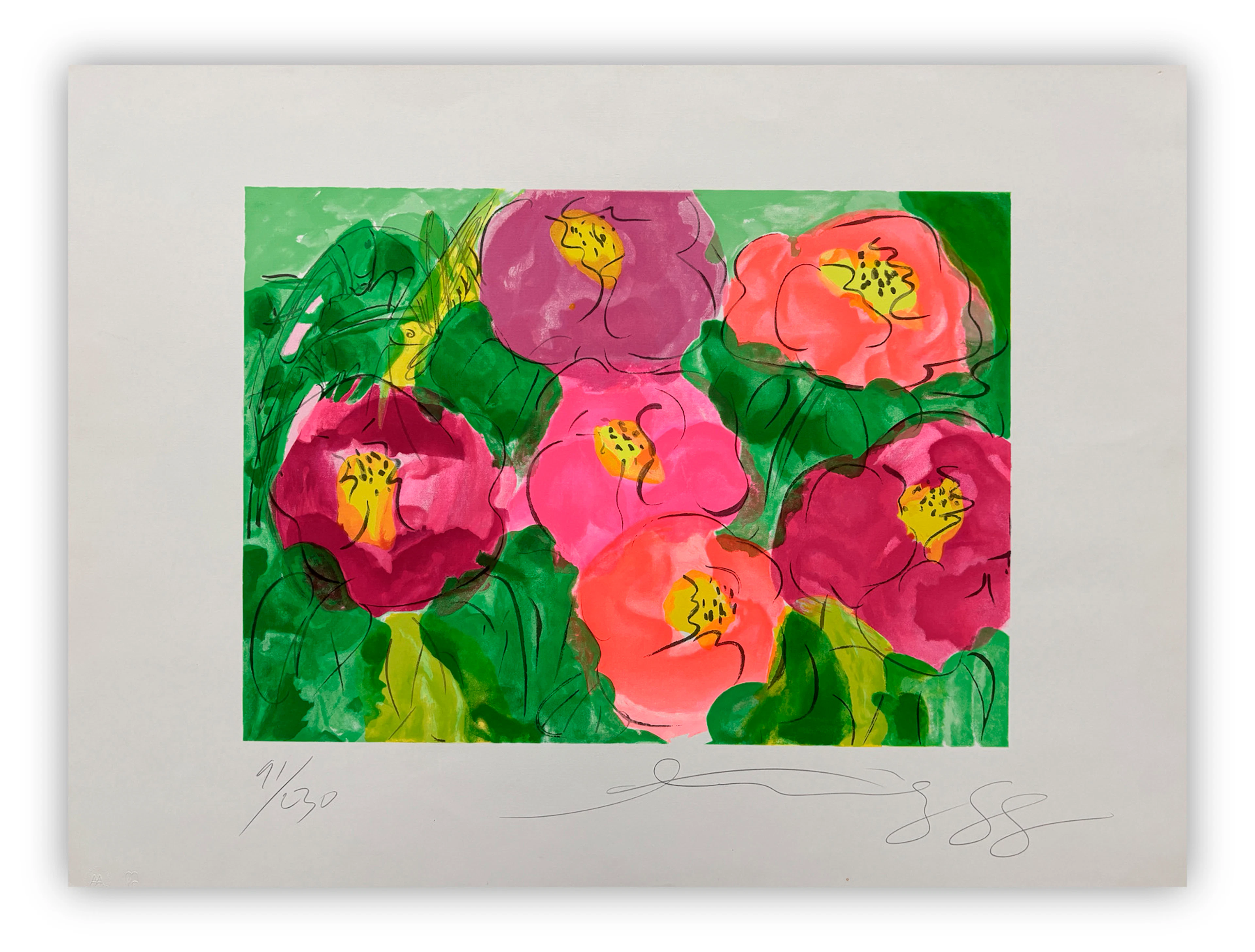 WALASSE TING (1929-2010) - Fiori rosa, 1988