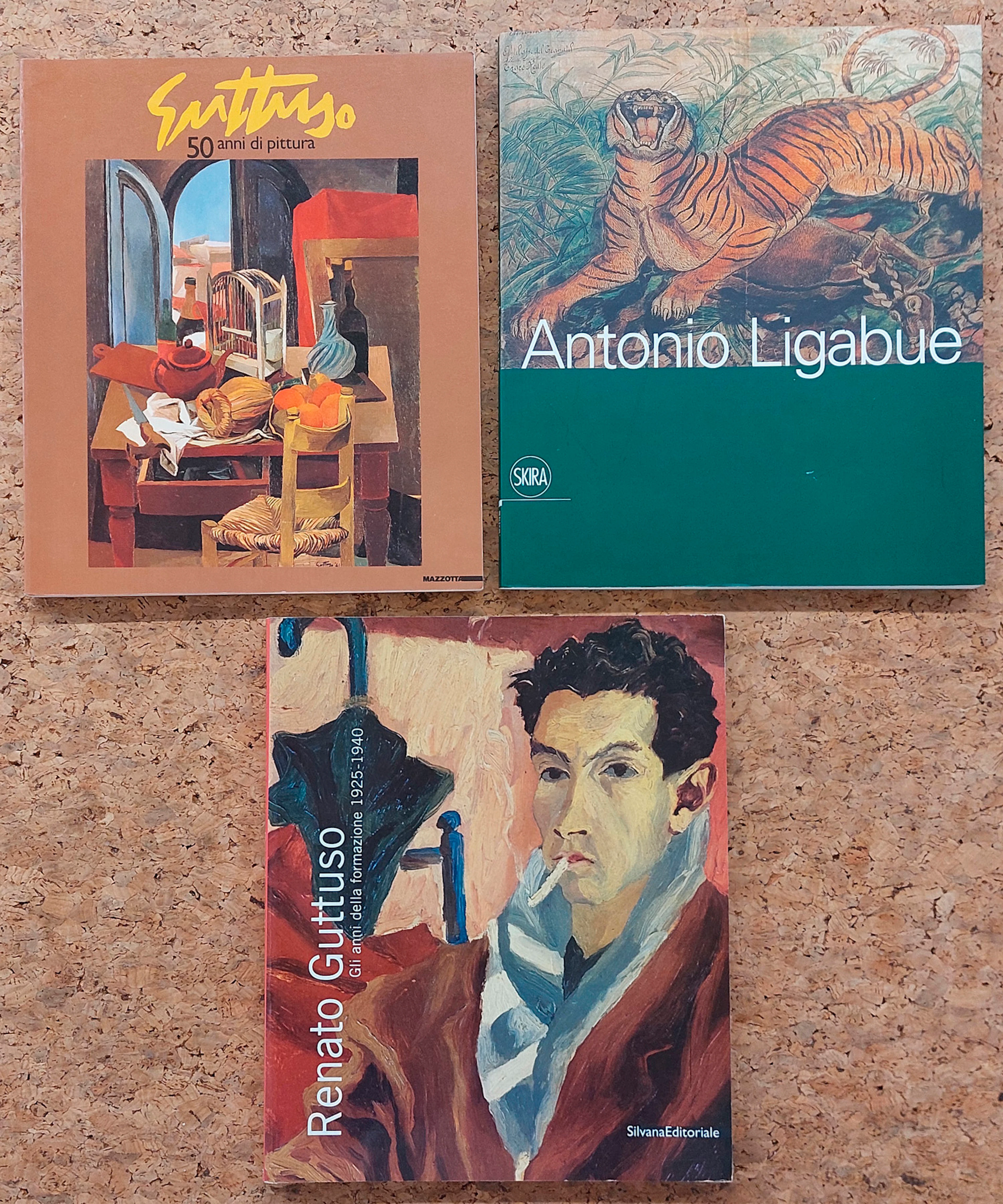 RENATO GUTTUSO E ANTONO LIGABUE - Lotto unico di 3 cataloghi