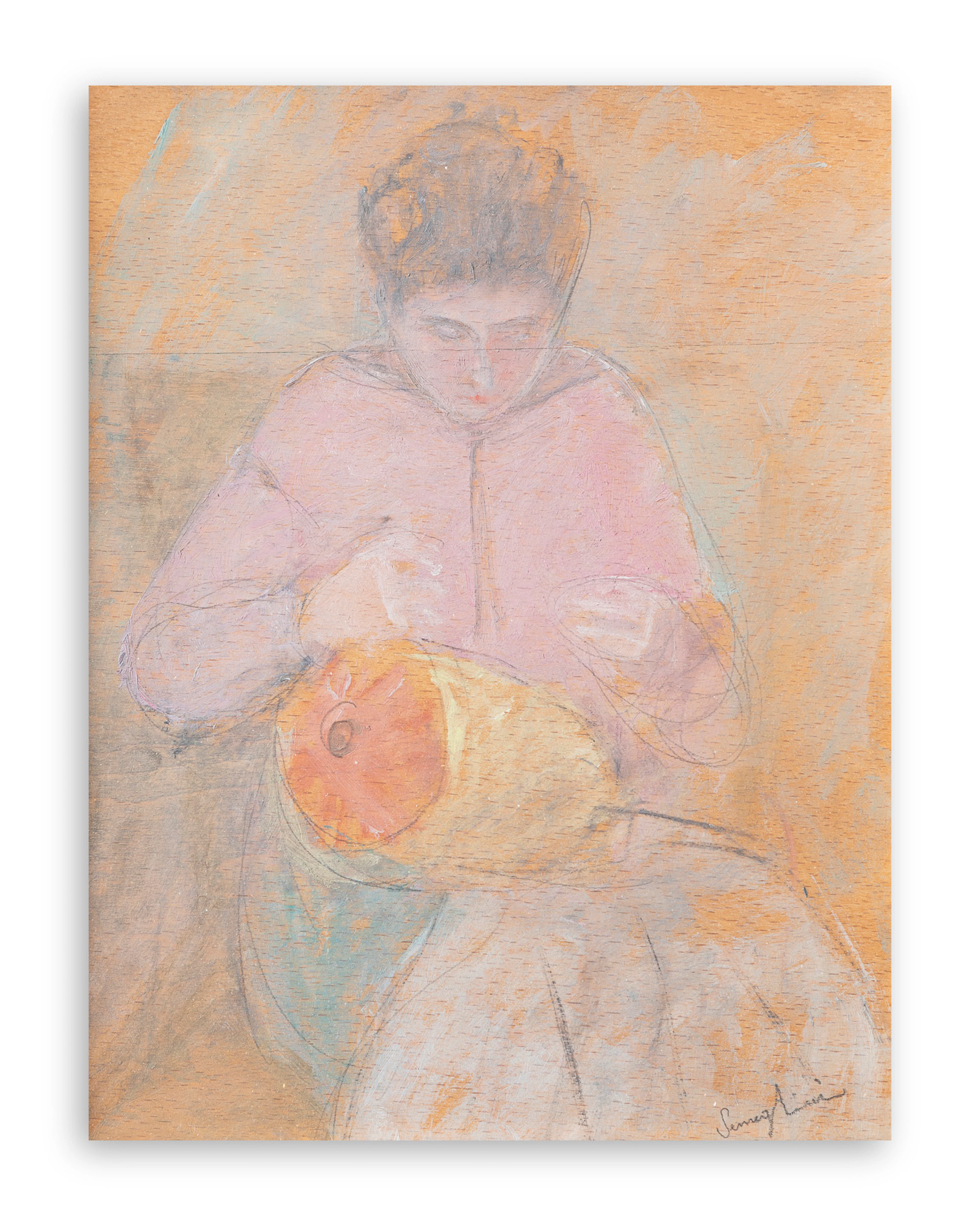 PIO SEMEGHINI (1878-1964) - Senza Titolo (La merlettaia), metà anni '40