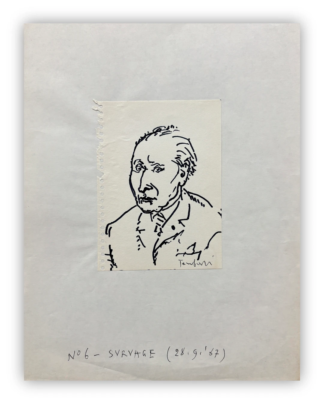 ORFEO TAMBURI (1910-1994) - Senza Titolo (Portrait de Survage), 1967