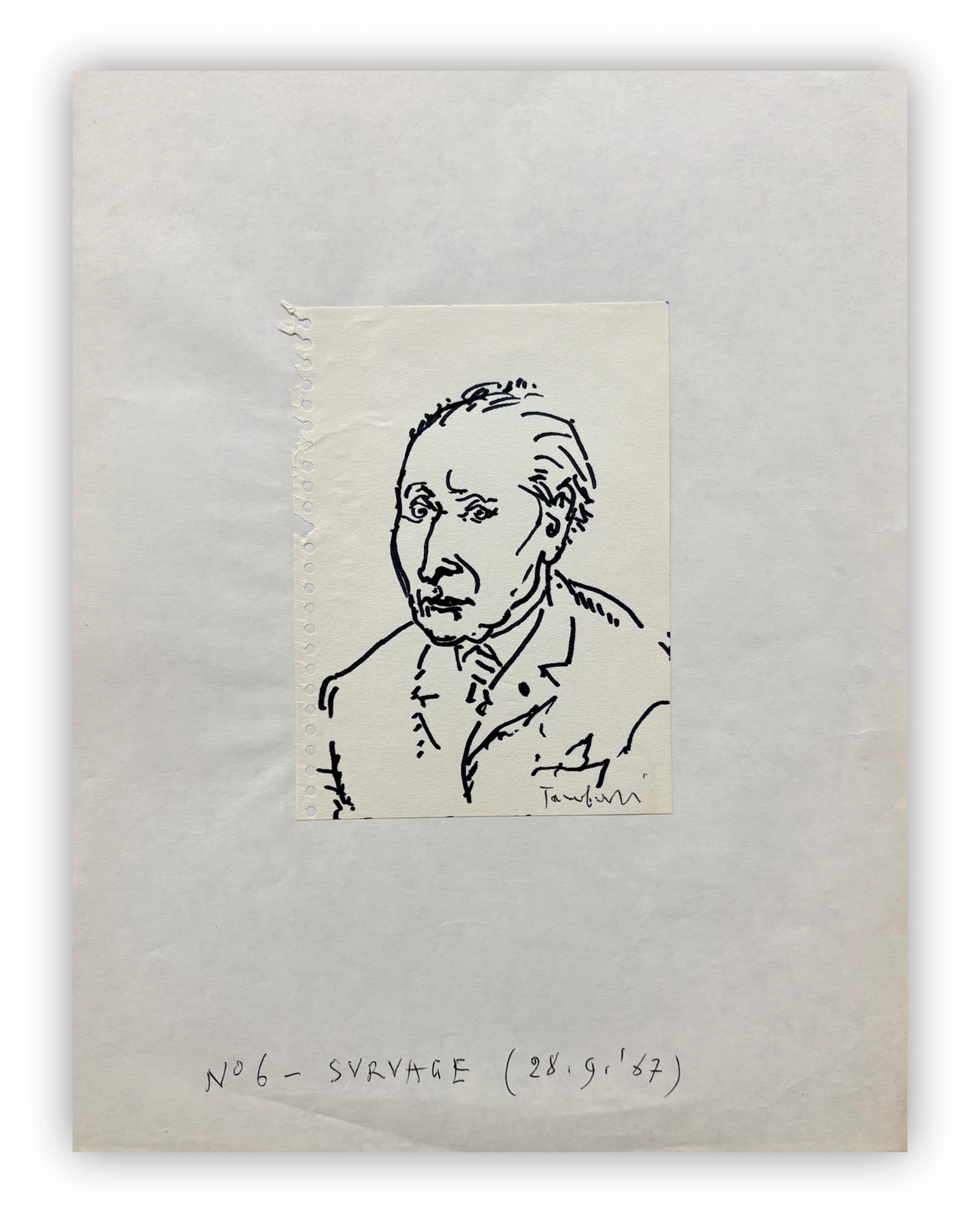 ORFEO TAMBURI (1910-1994) - Senza Titolo (Portrait de Survage), 1967