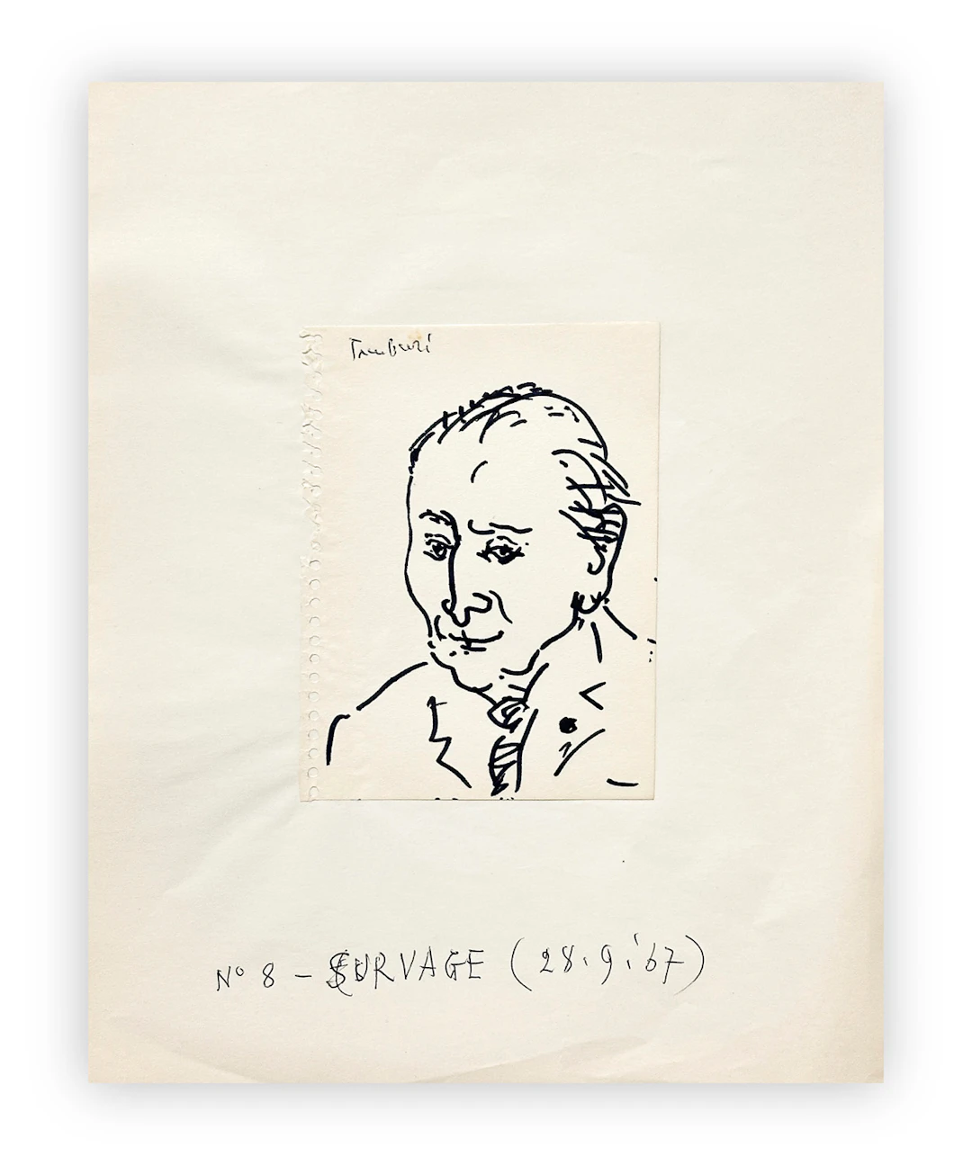 ORFEO TAMBURI (1910-1994) - Senza Titolo (Portrait de Survage), 1967