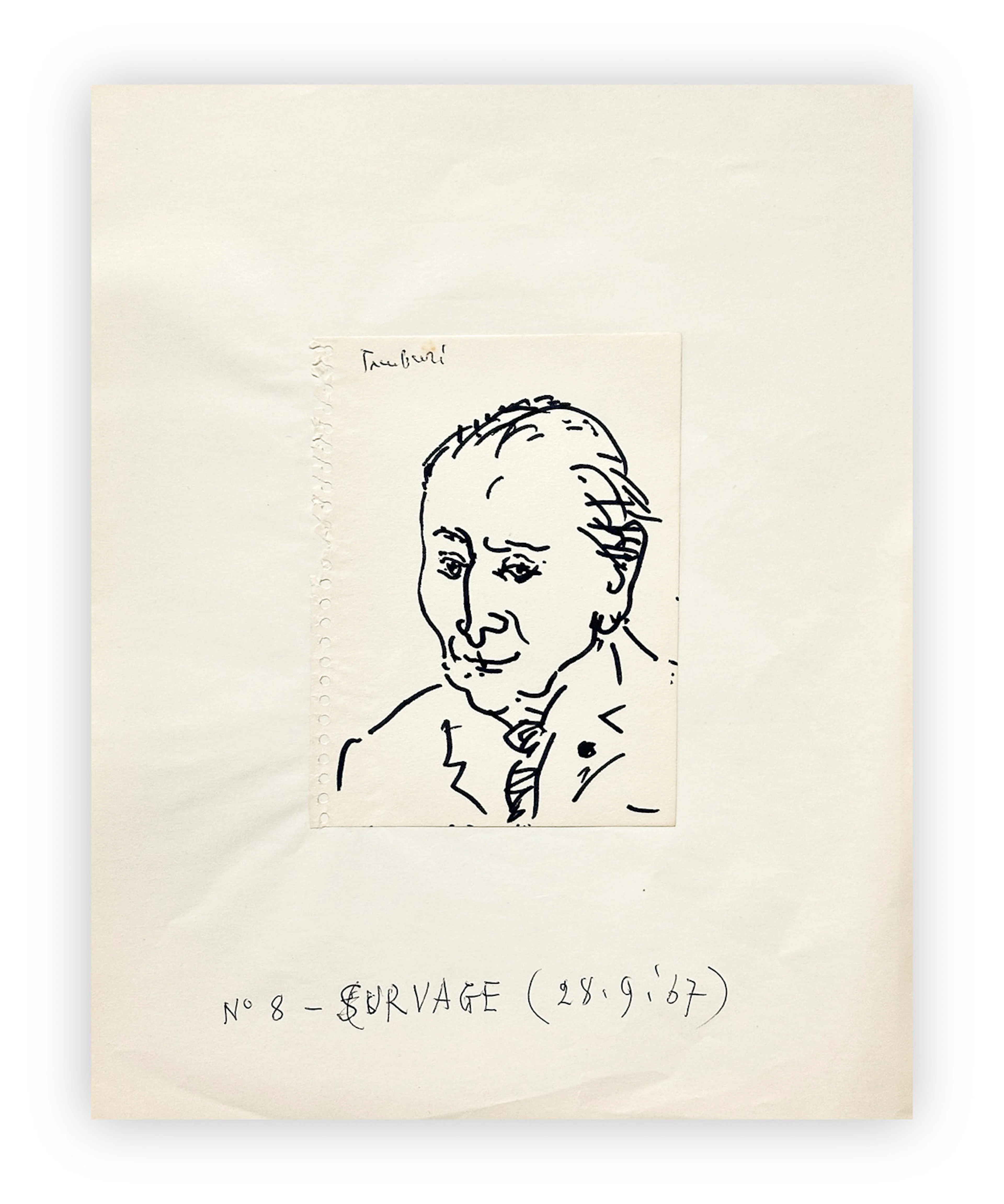ORFEO TAMBURI (1910-1994) - Senza Titolo (Portrait de Survage), 1967