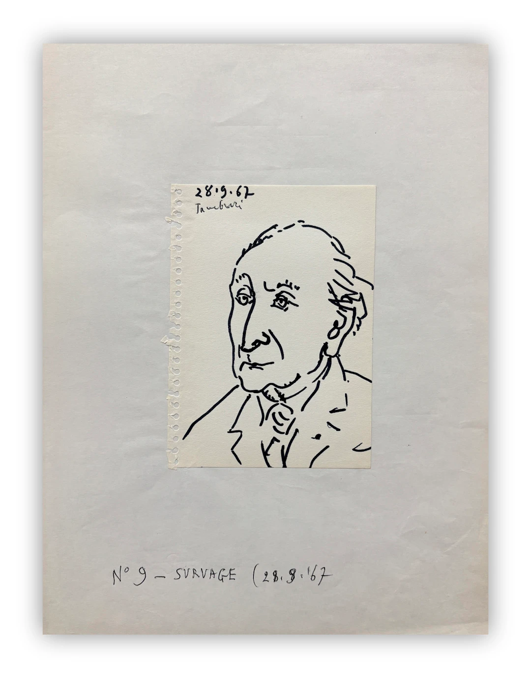 ORFEO TAMBURI (1910-1994) - Senza Titolo (Portrait de Survage), 1967