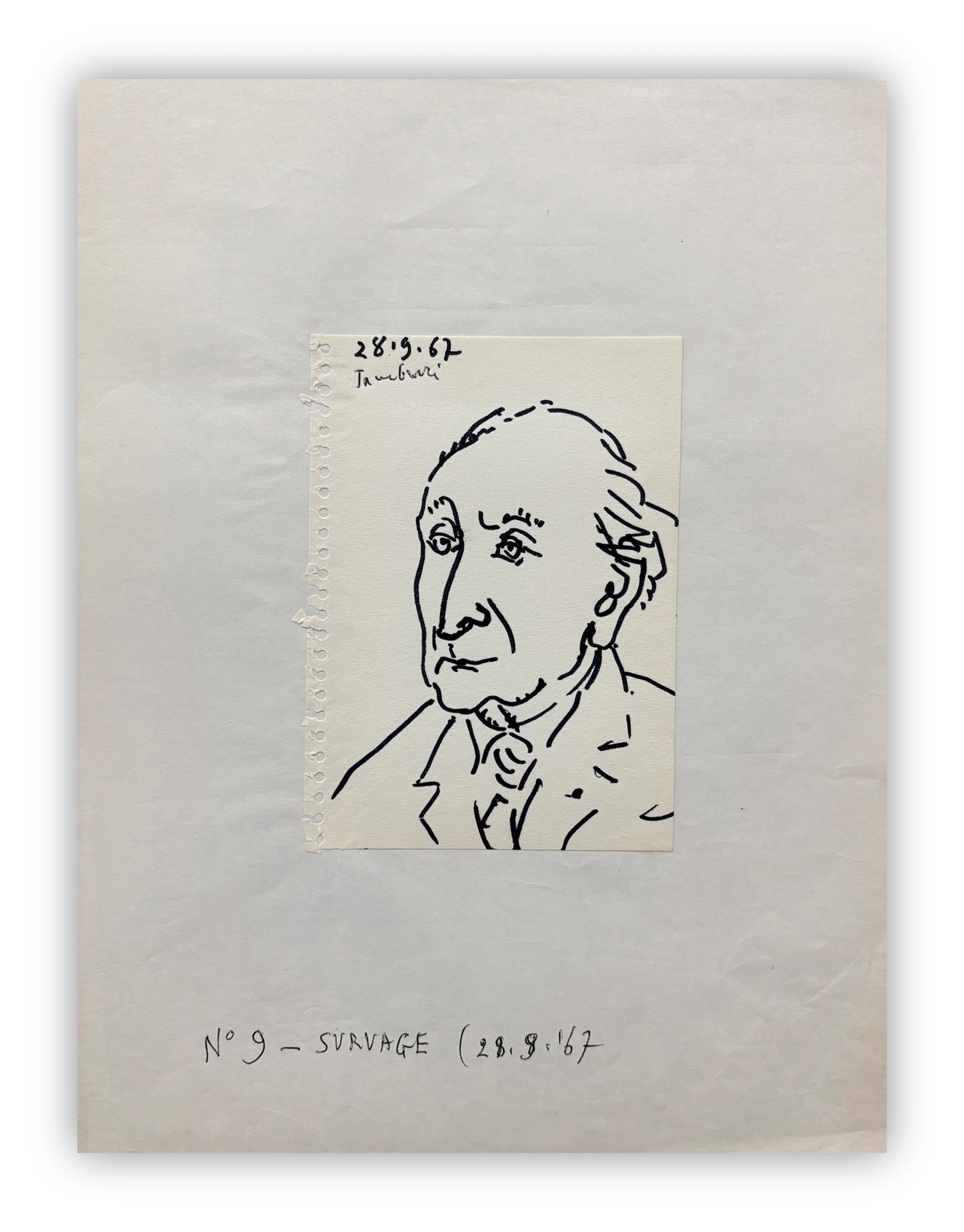 ORFEO TAMBURI (1910-1994) - Senza Titolo (Portrait de Survage), 1967