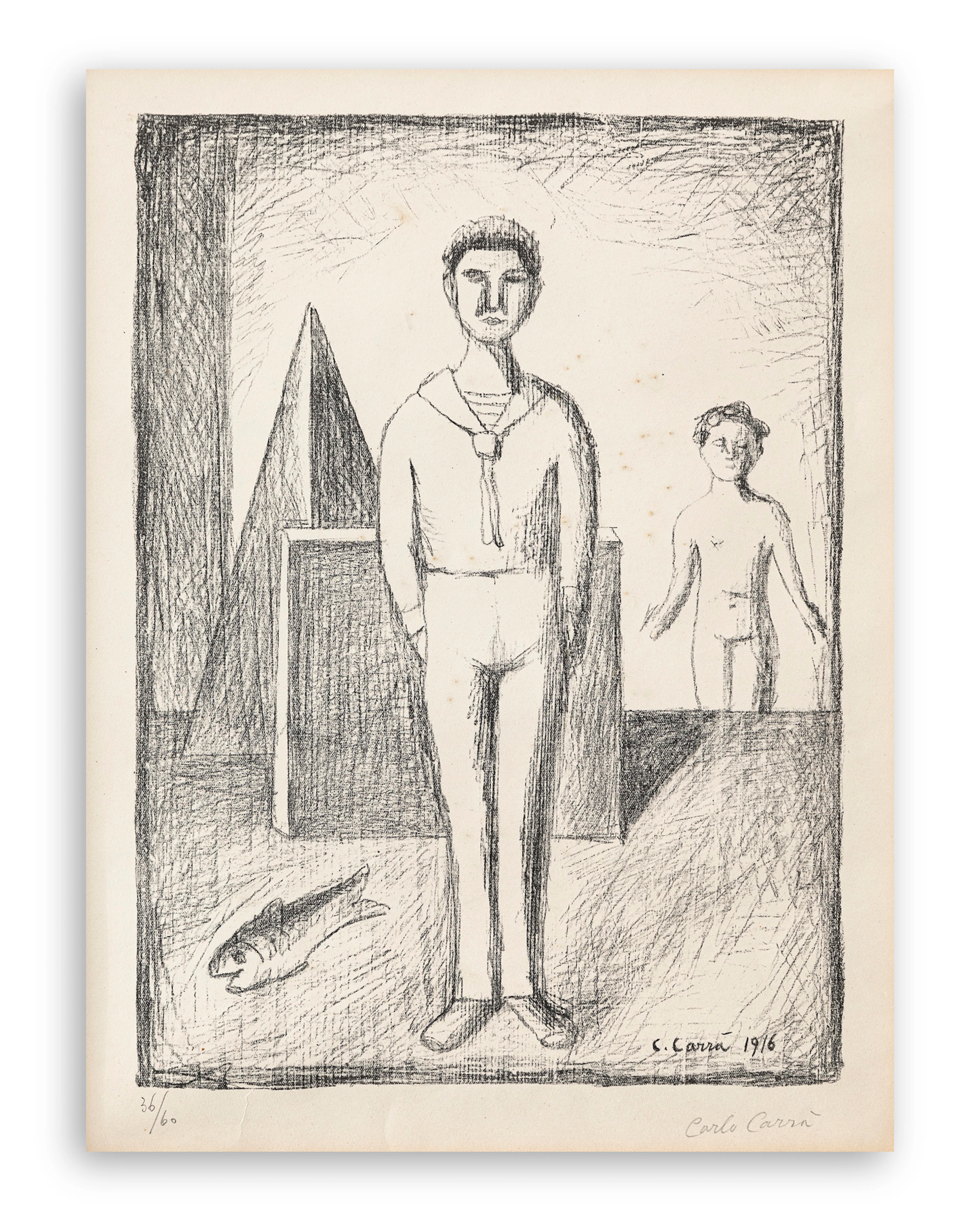 CARLO CARRÀ (1881-1966) - Mio figlio, 1949