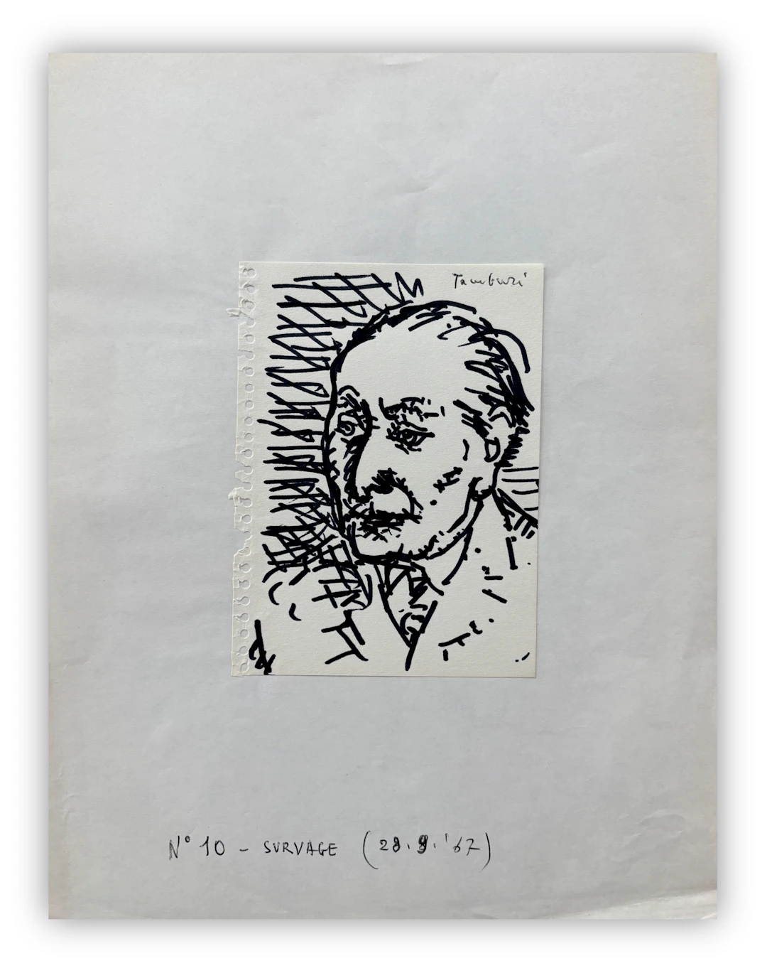 ORFEO TAMBURI (1910-1994) - Senza Titolo (Portrait de Survage), 1967