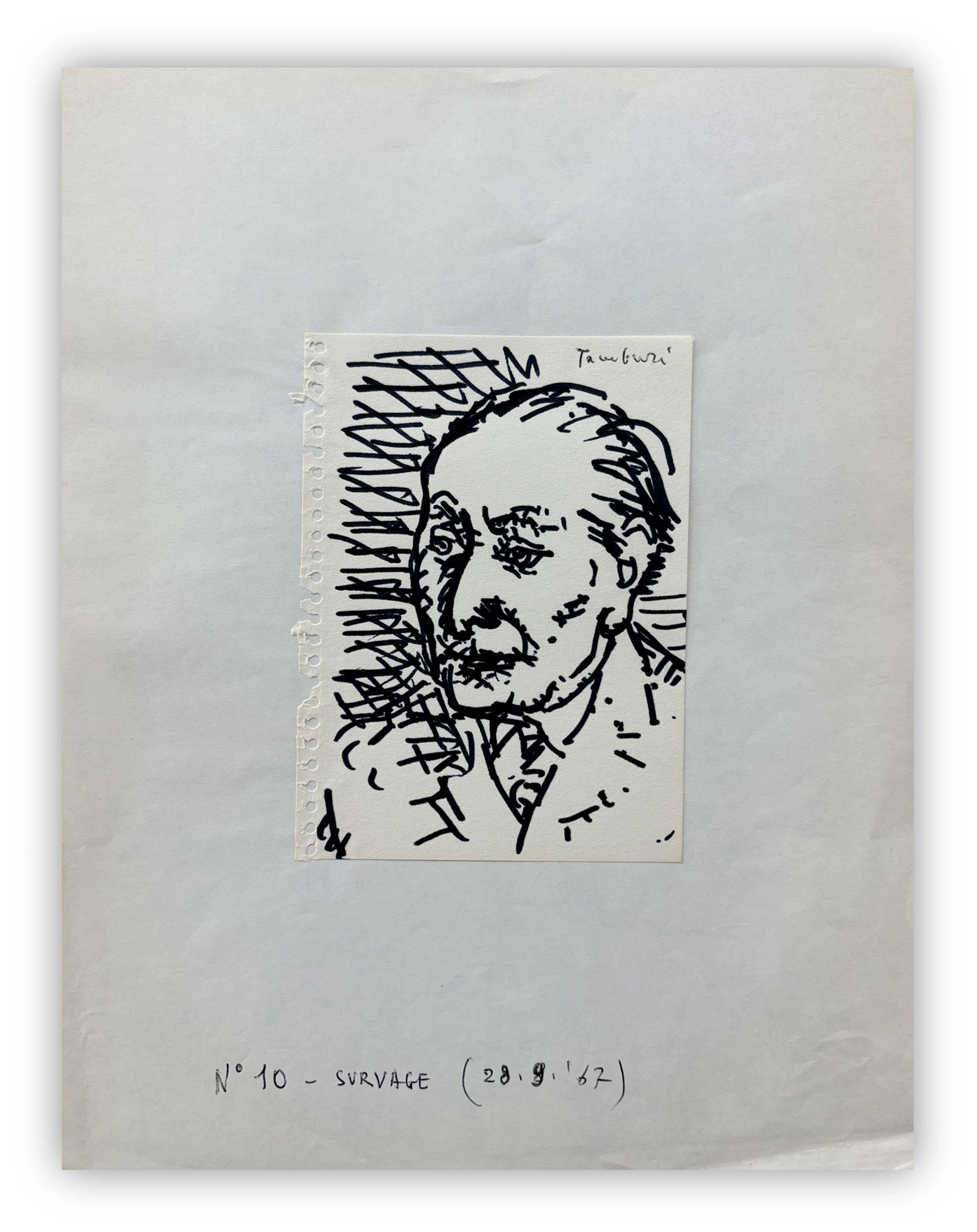 ORFEO TAMBURI (1910-1994) - Senza Titolo (Portrait de Survage), 1967
