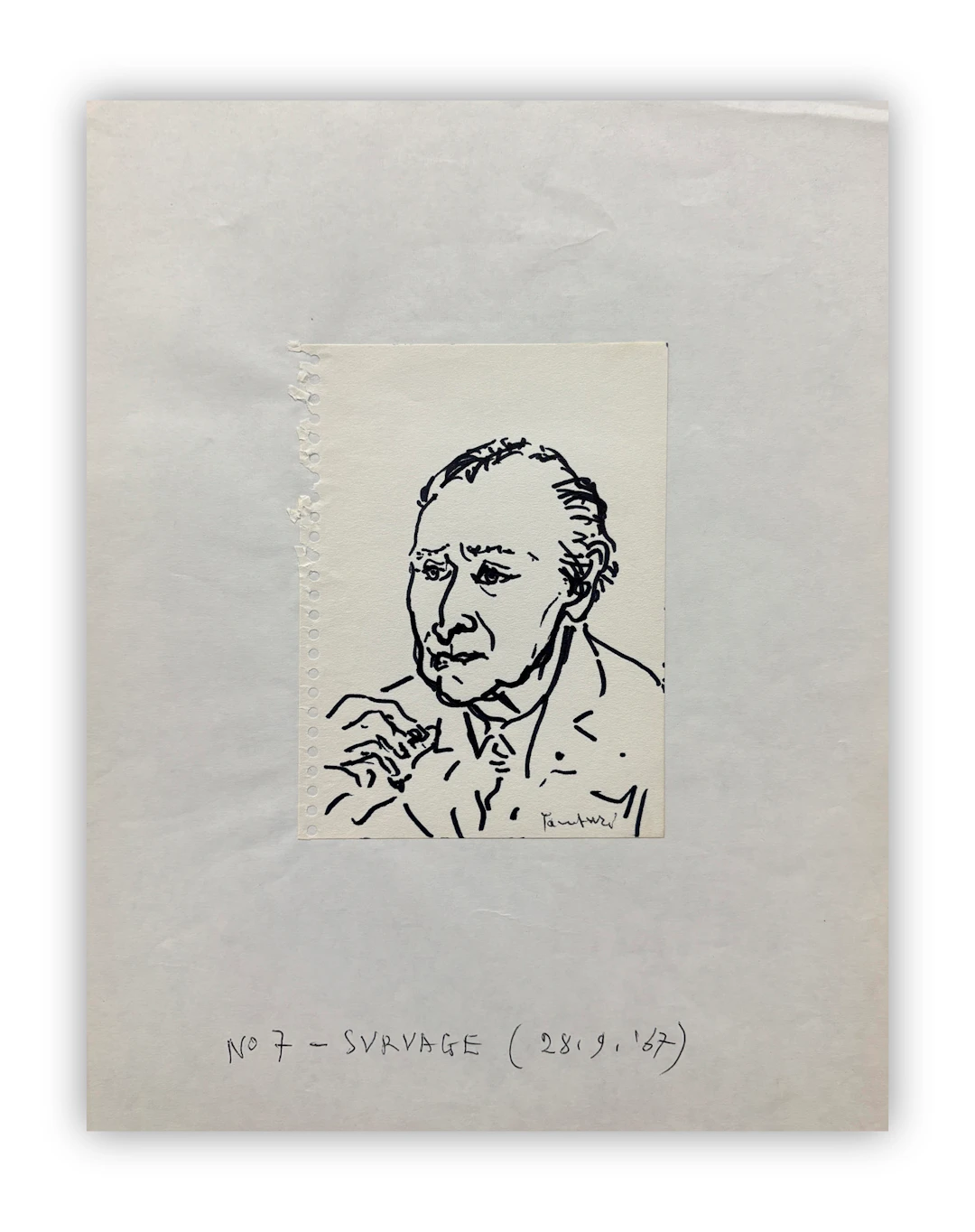 ORFEO TAMBURI (1910-1994) - Senza Titolo (Portrait de Survage), 1967