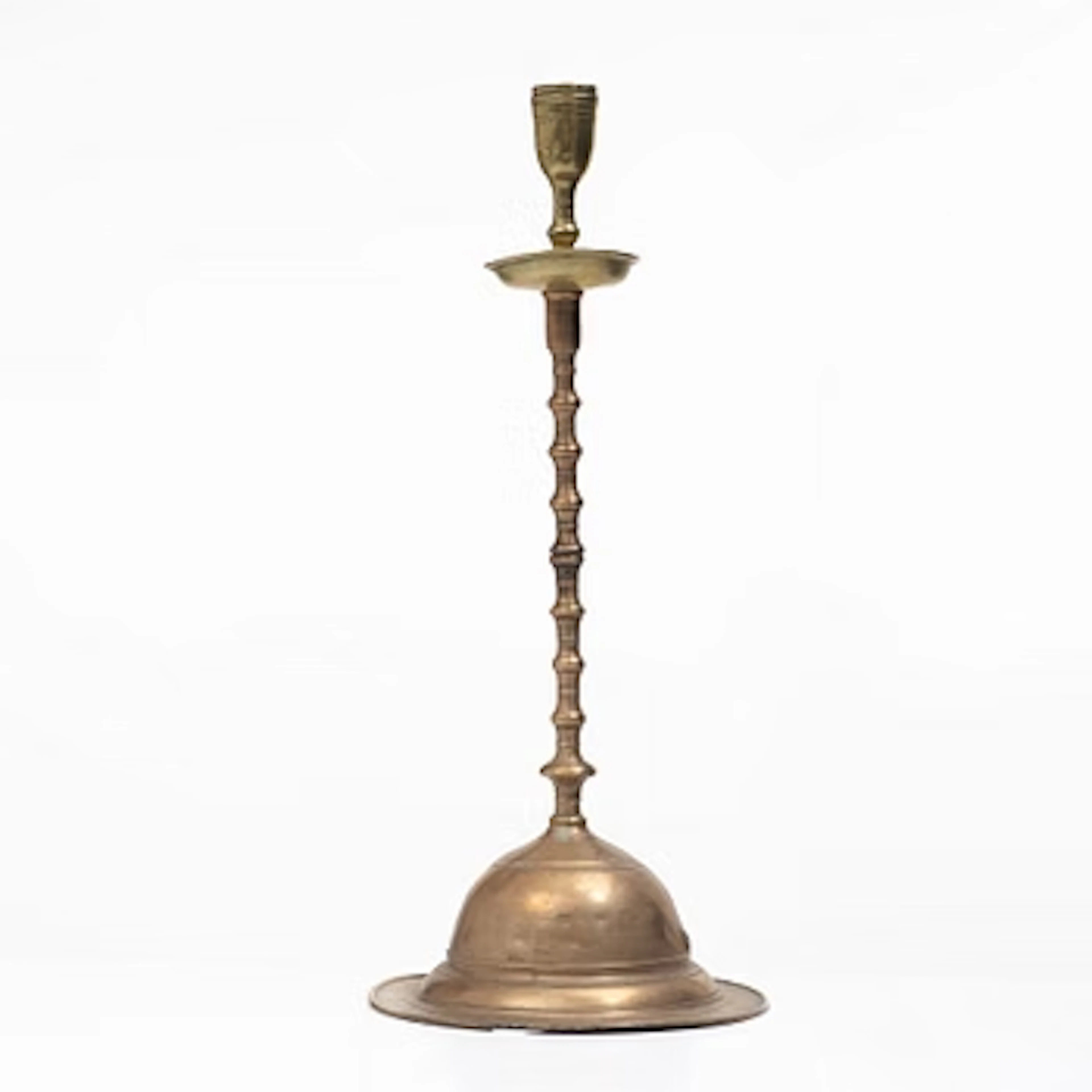 A presumably Flemish 17th century baroque candlestick incorporating