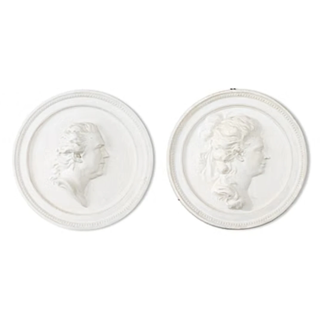 Portrait medallions, a pair, after Johan Tobias Sergel (Sweden 1740–1814)