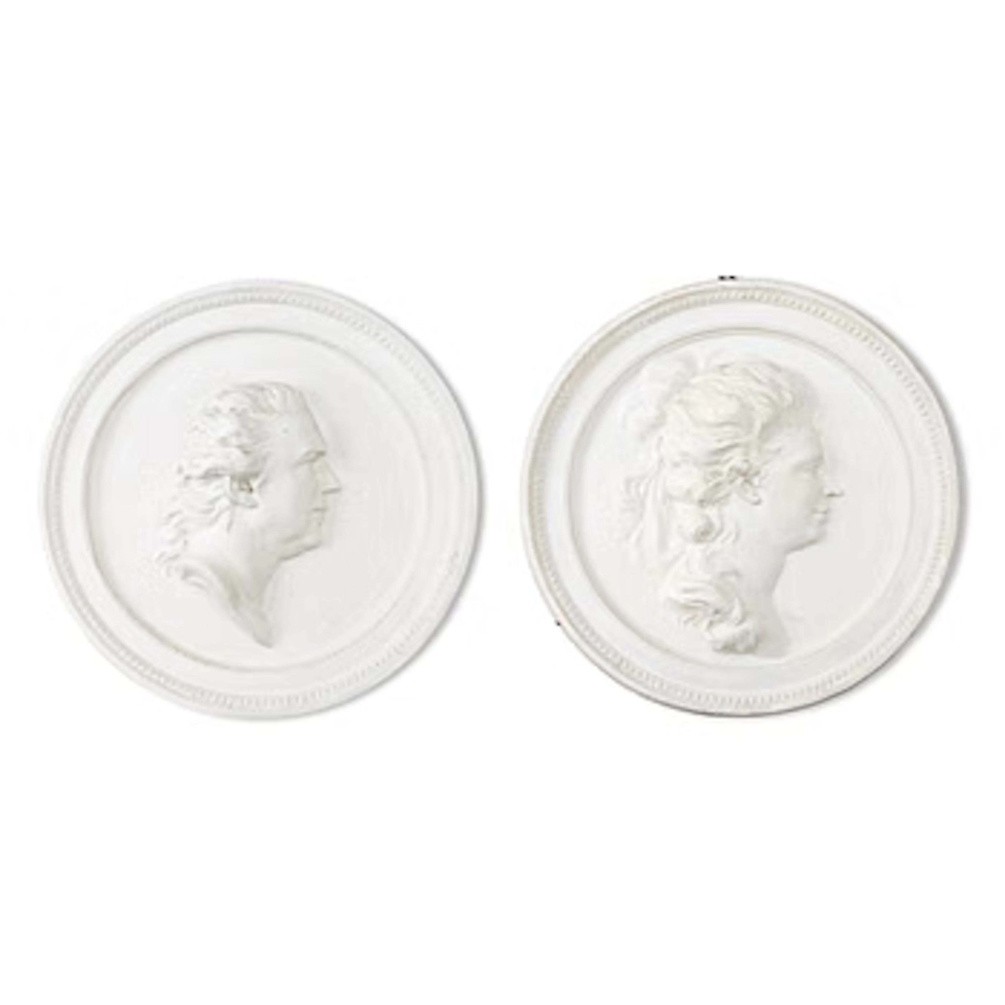 Portrait medallions, a pair, after Johan Tobias Sergel (Sweden 1740–1814)