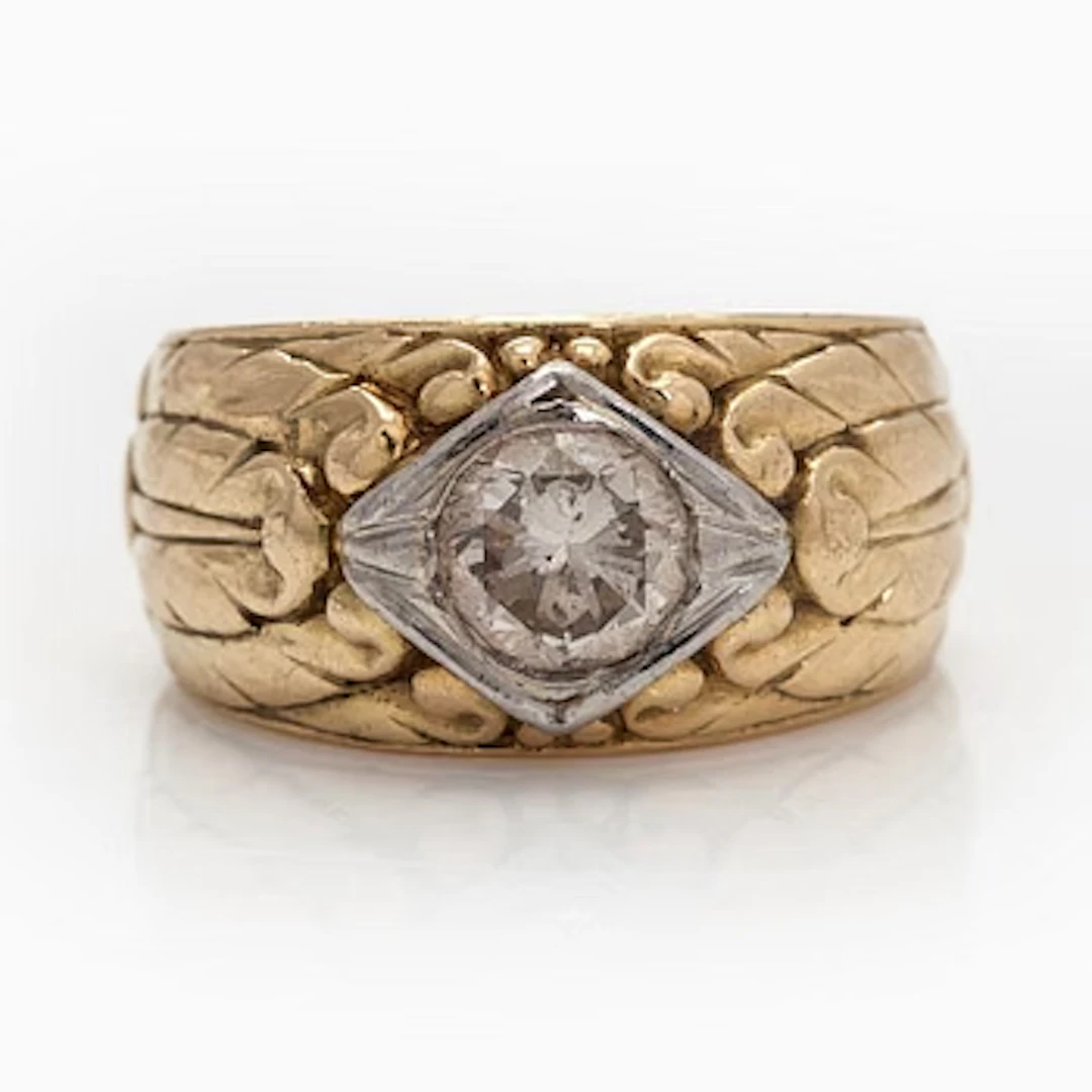 Ring, brilliant cut diamond, 14K gold.