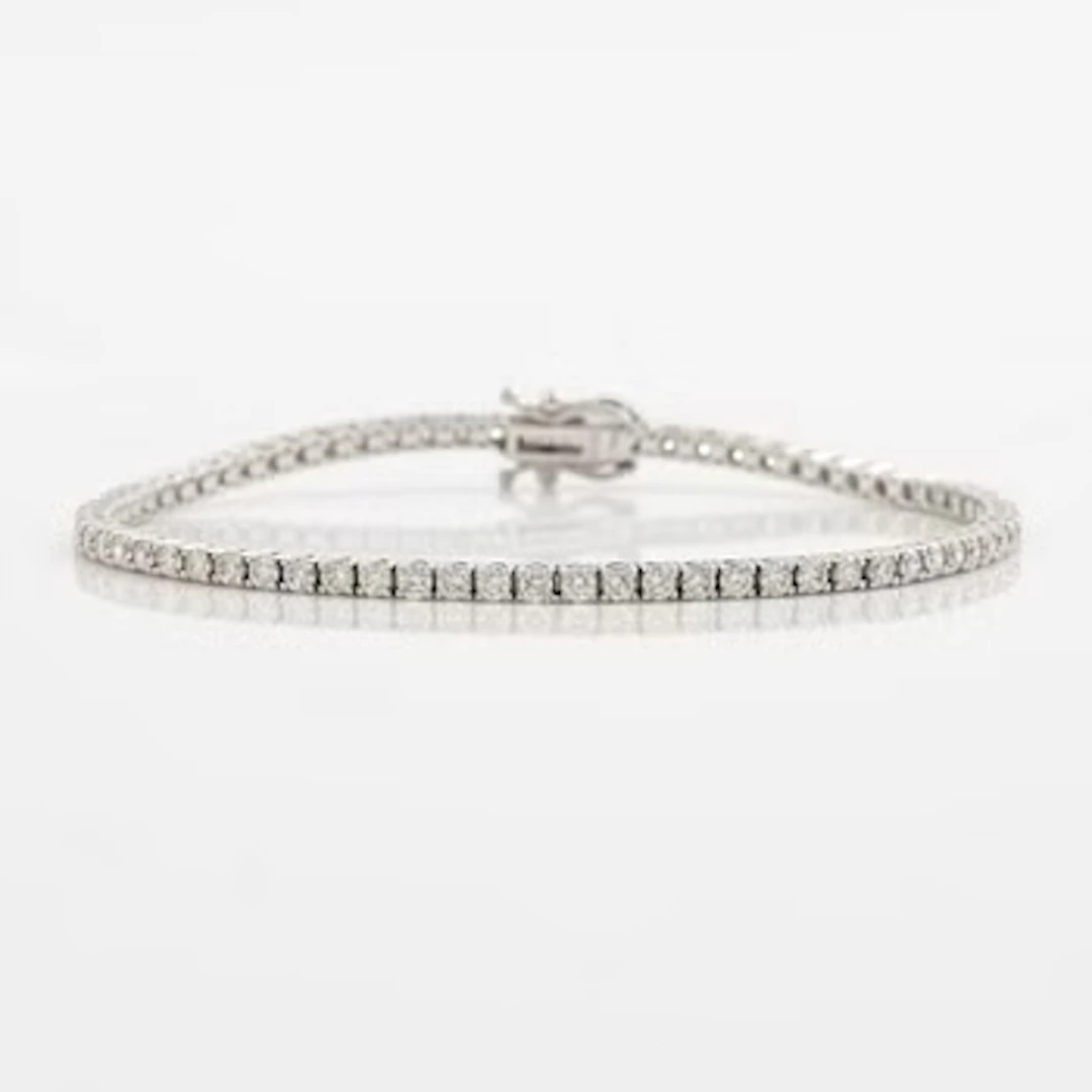 Tennisarmband 18K vitguld med briljantslipade diamanter