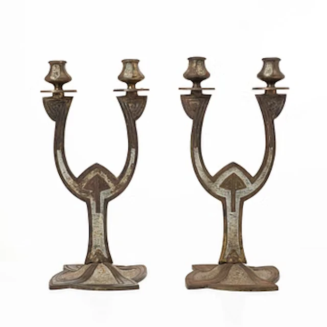 A pair of Art Nouveau candelabra, early 20th century.