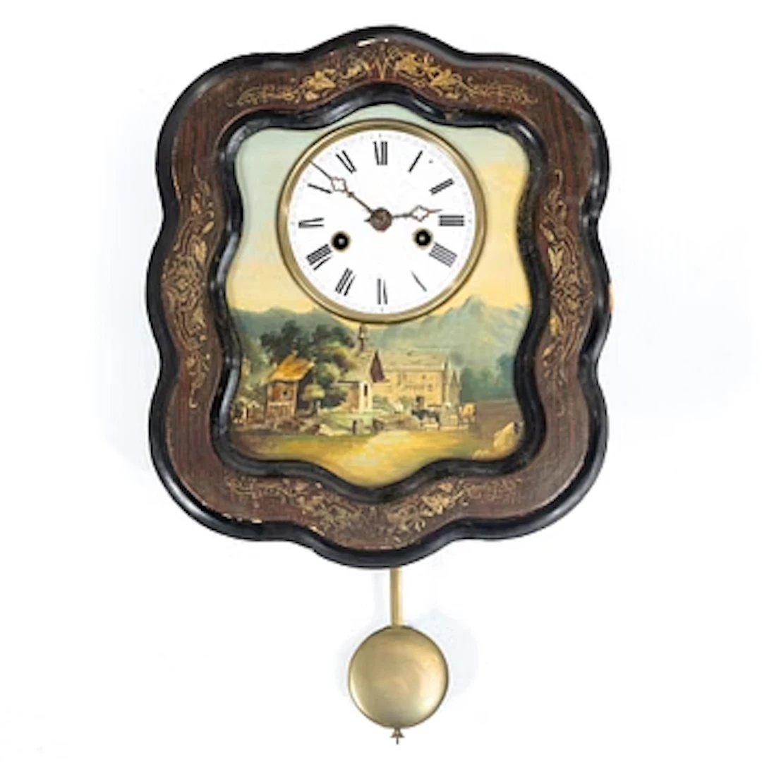 Wall clock, marked Fürderer, Jaegler & Cie, Germany / France, late