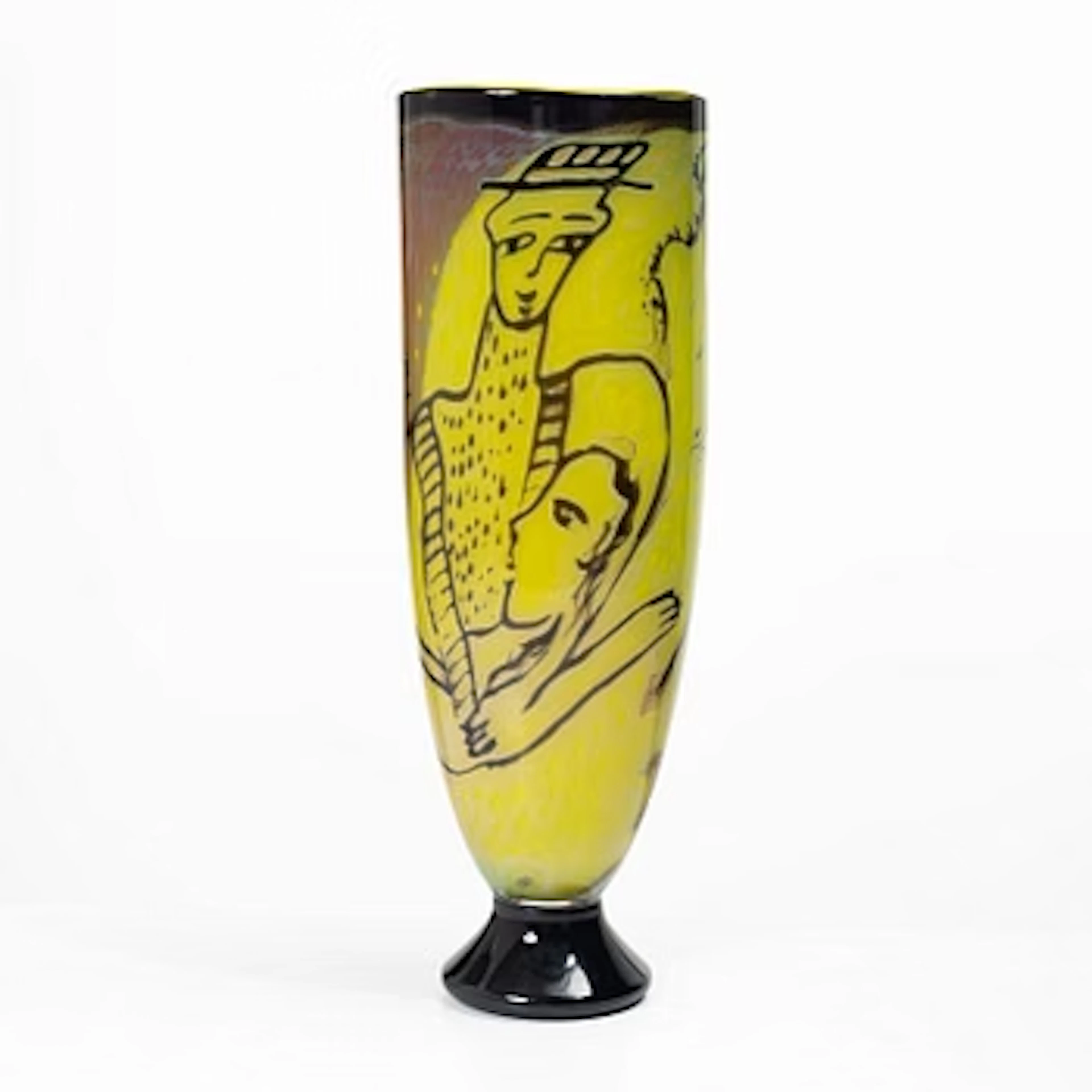 Ulrica Hydman-Vallien, a unique graal glass vase, Kosta Boda.