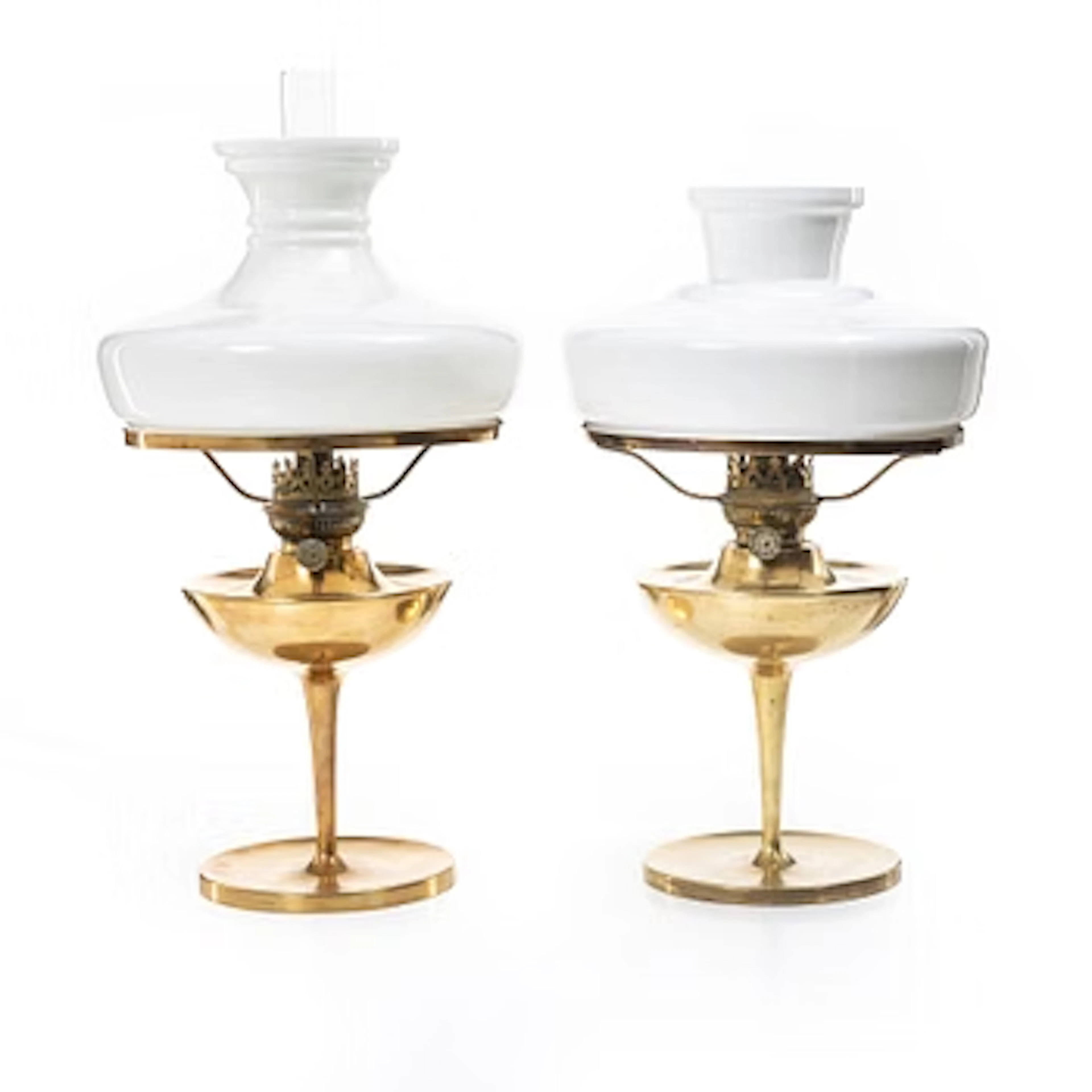 Arvid Böhlmarks Lampfabrik, Two table oil lamps, Art Nouveau, early