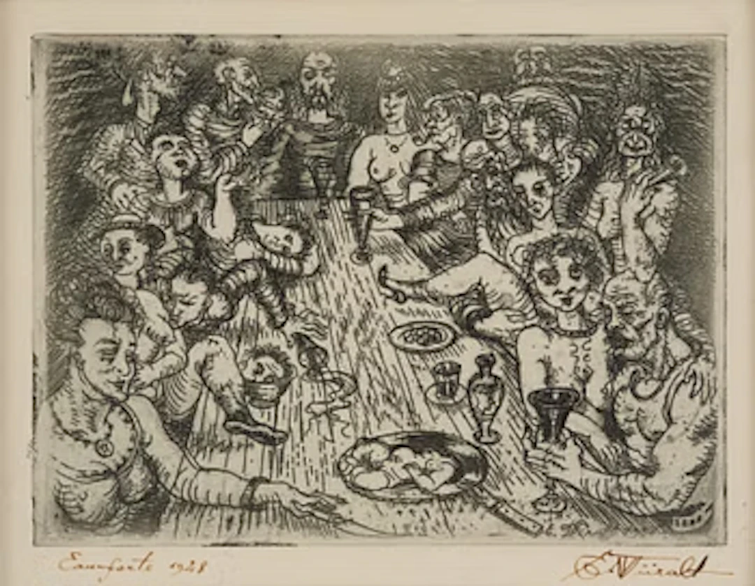 Eduard Wiiralt, "Sööming (Orgia)".