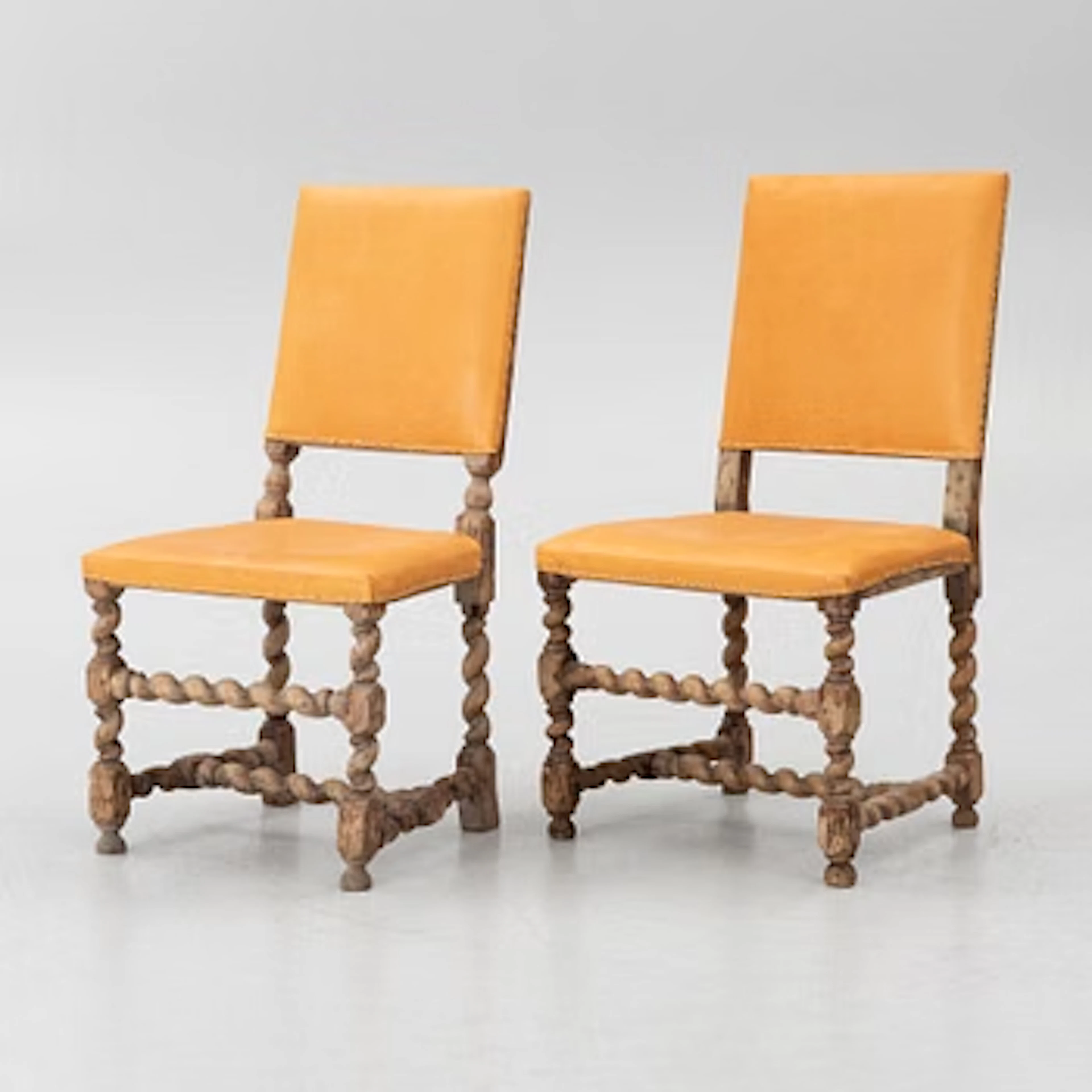 Chairs, a pair of similar examples, Baroque, circa the mid-18th century.