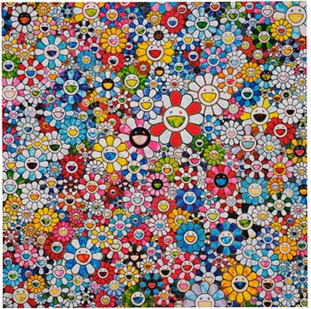 Takashi Murakami, "Flowers with smiley face".