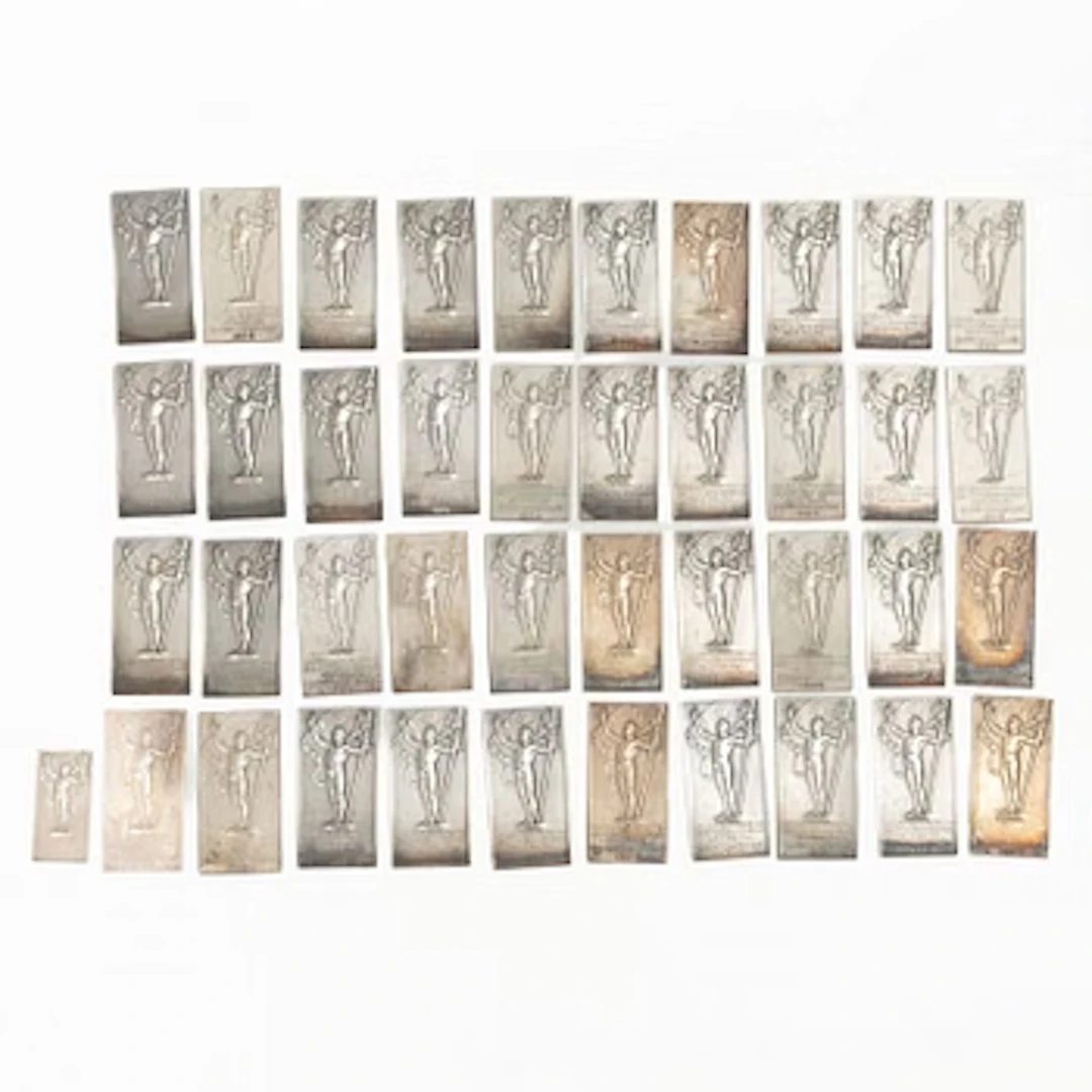41 silver plaques, “Svenska Gymnastik och Idrottsriksförbund, Distrikts