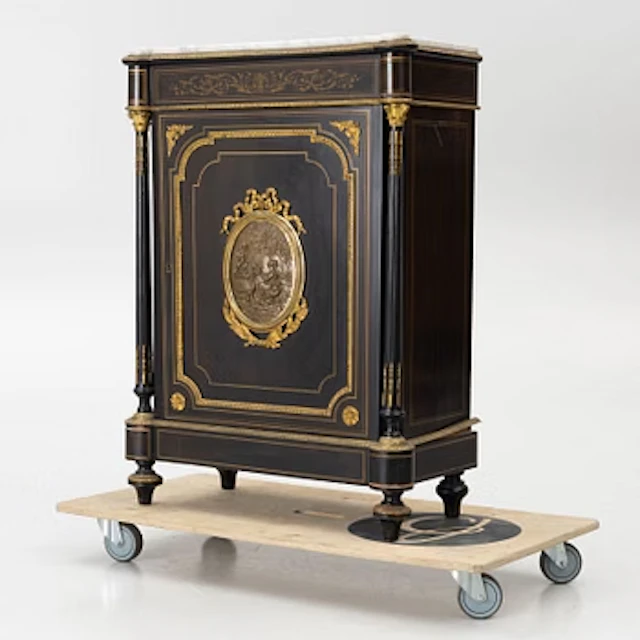 A Louis XVI style cabinet, France, late 19th Century.