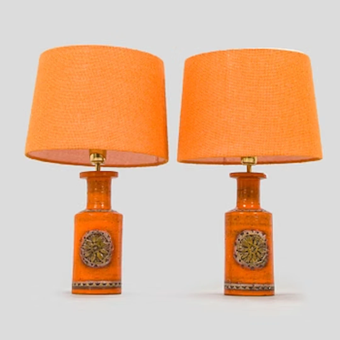 Aldo Londi, a pair of 1960s ceramic table lamps, for Bitossi