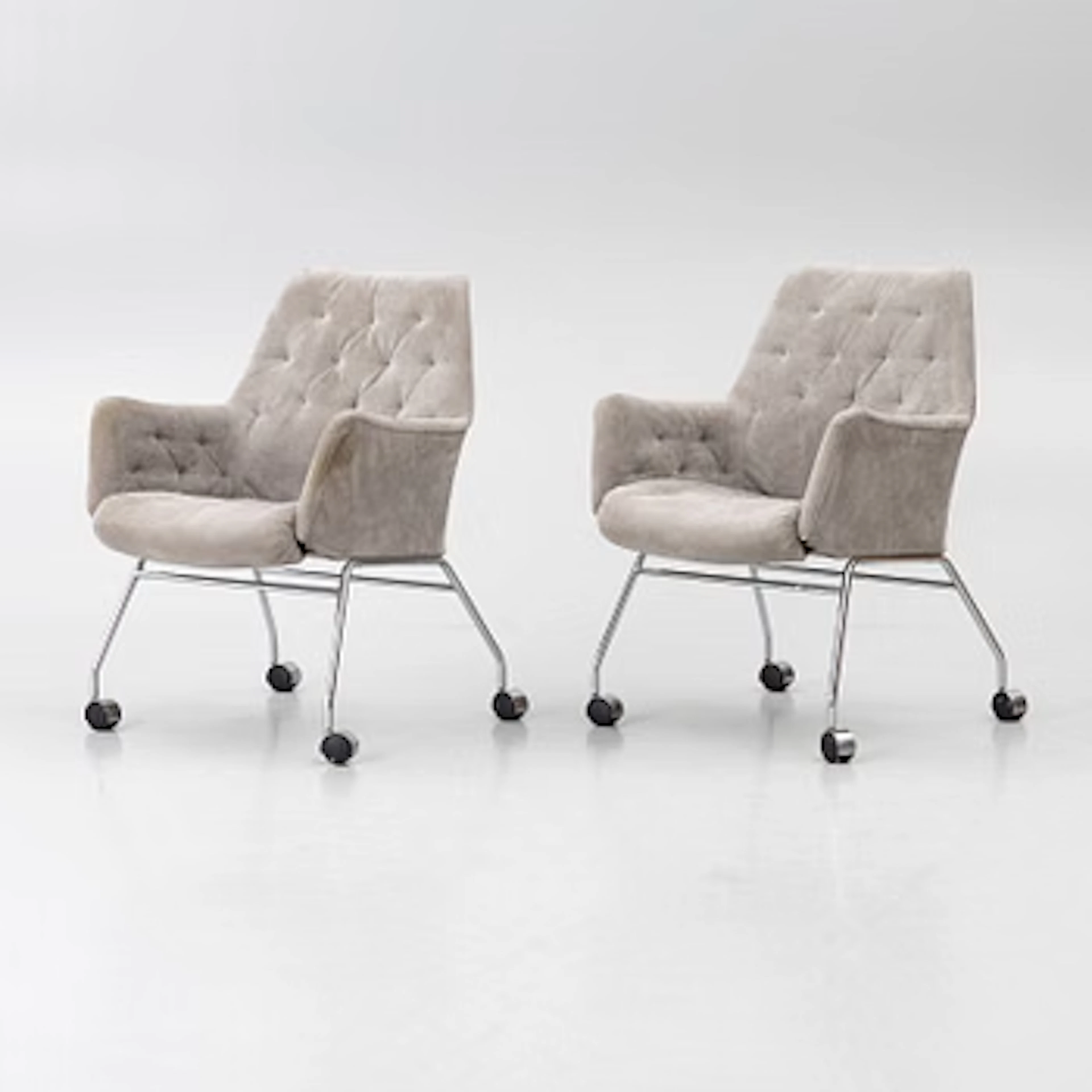 Bruno Mathsson, Armchairs, a pair, “Mirja”, Bruno Mathsson, DUX, late