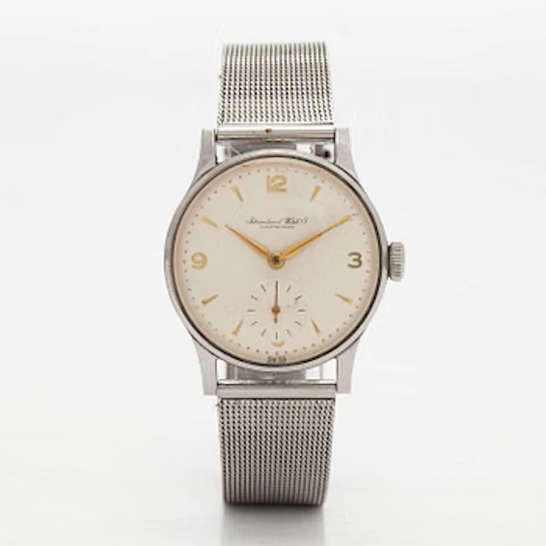 International Watch Co., IWC, wristwatch, 34 mm, steel, manual, 1950s.
