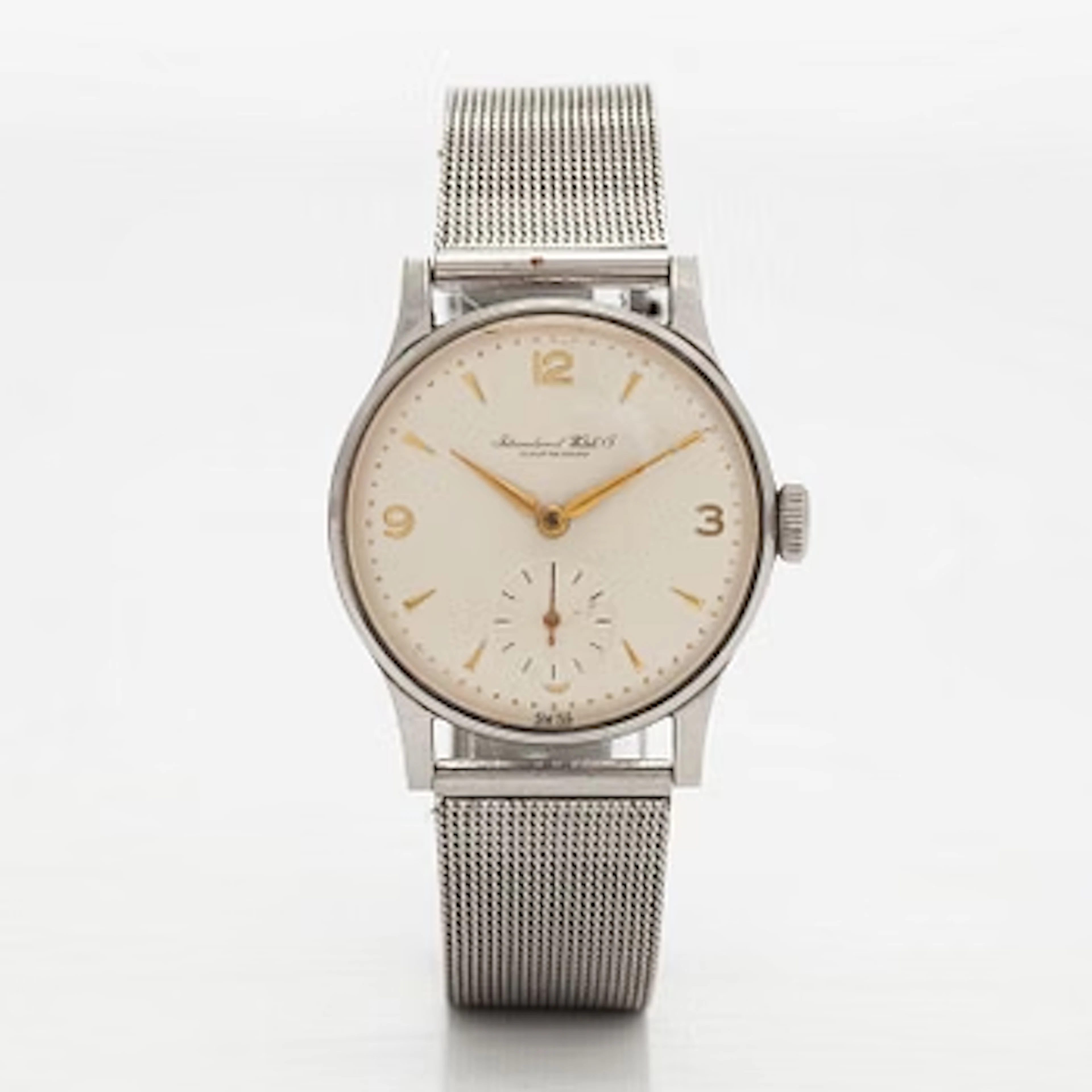 International Watch Co., IWC, wristwatch, 34 mm, steel, manual, 1950s.