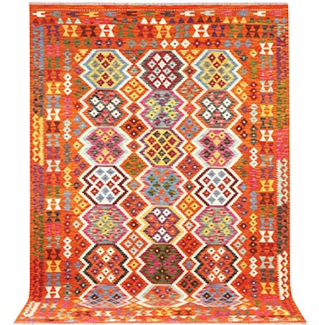 An Afghan kelim carpet, c. 290 x 203 cm.
