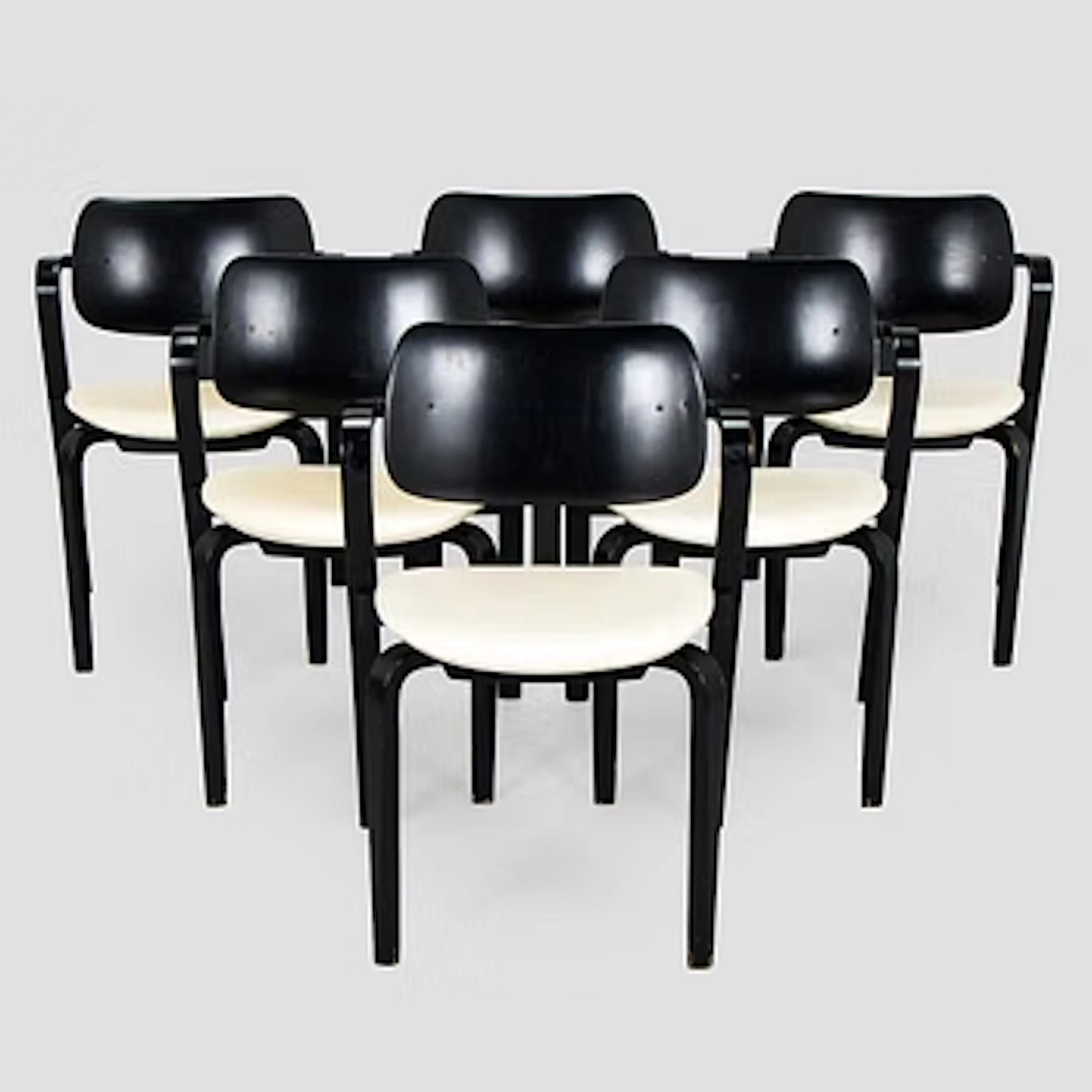 Ilmari Tapiovaara, a set of six 1960s 'Aslak' armchairs for Asko, Finland.