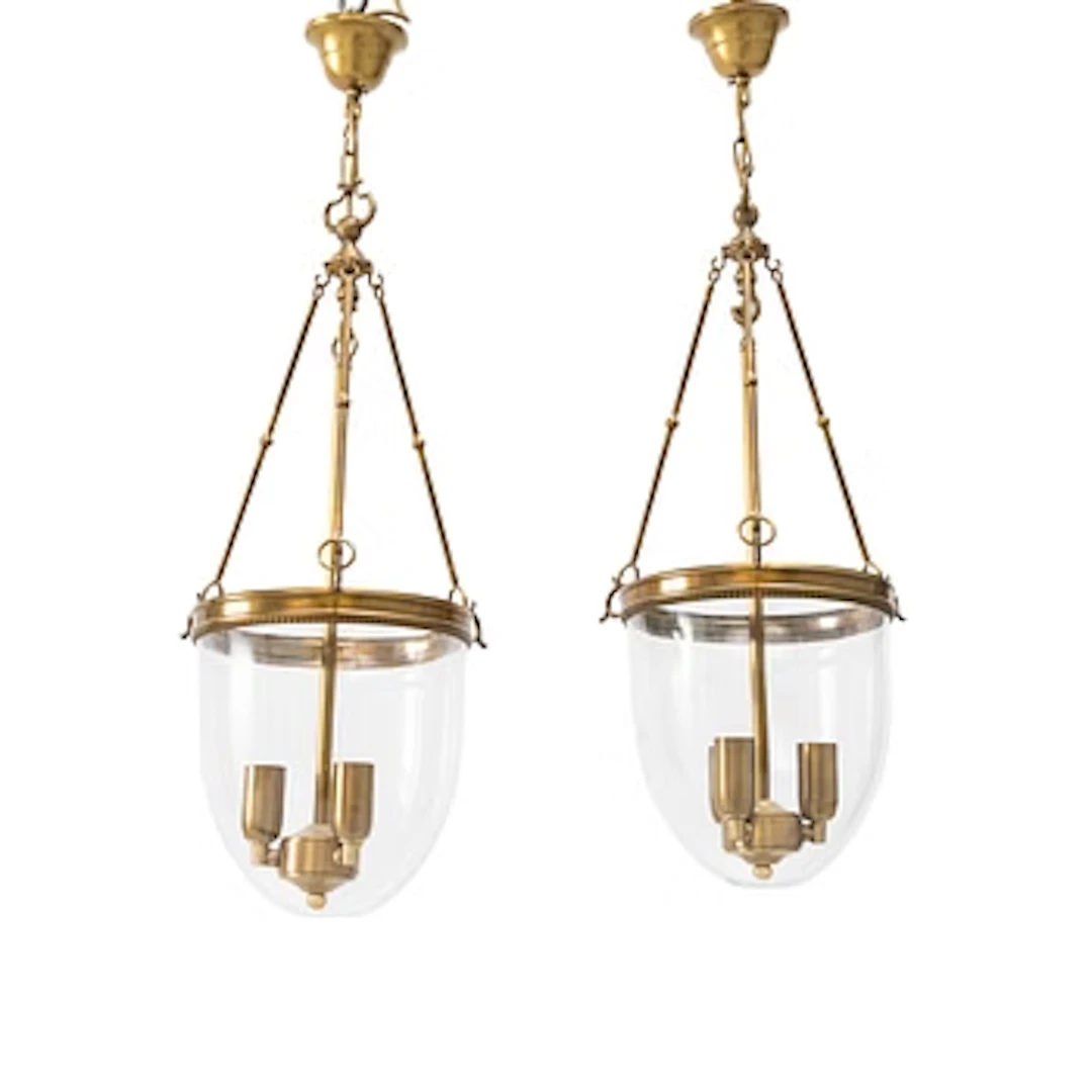 Ceiling lamps, a pair, second half of the 20th century.