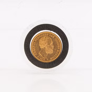 Gold coin Sweden, Oscar II 10 kr, 1876.