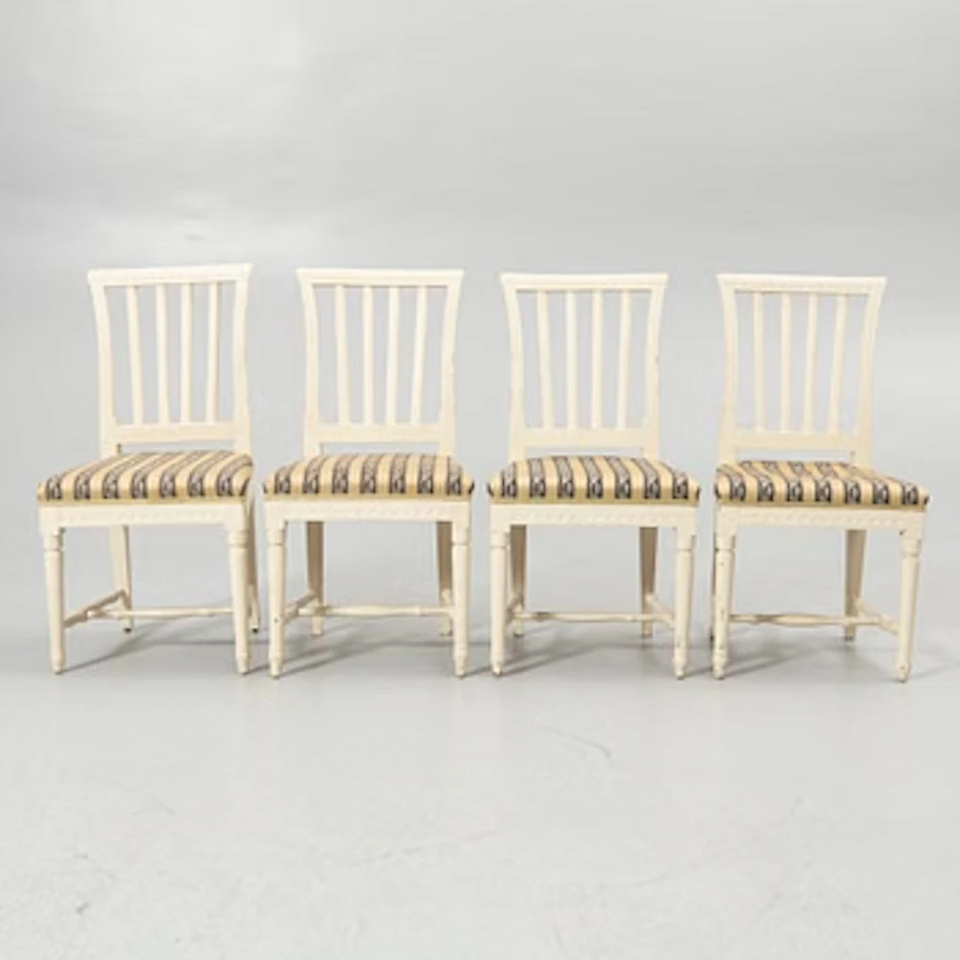 Four late Gustavian chairs, circa 1800.