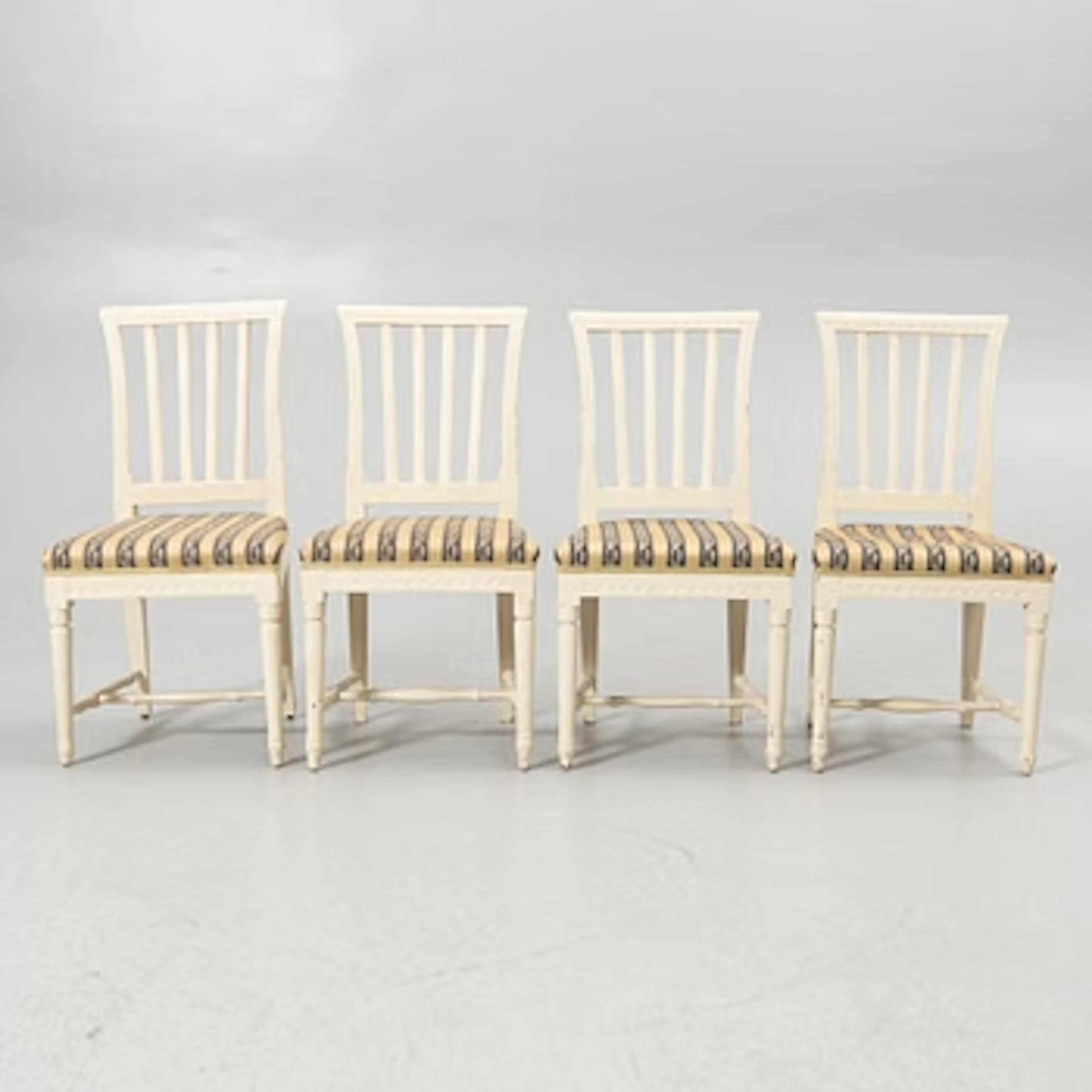 Four late Gustavian chairs, circa 1800.
