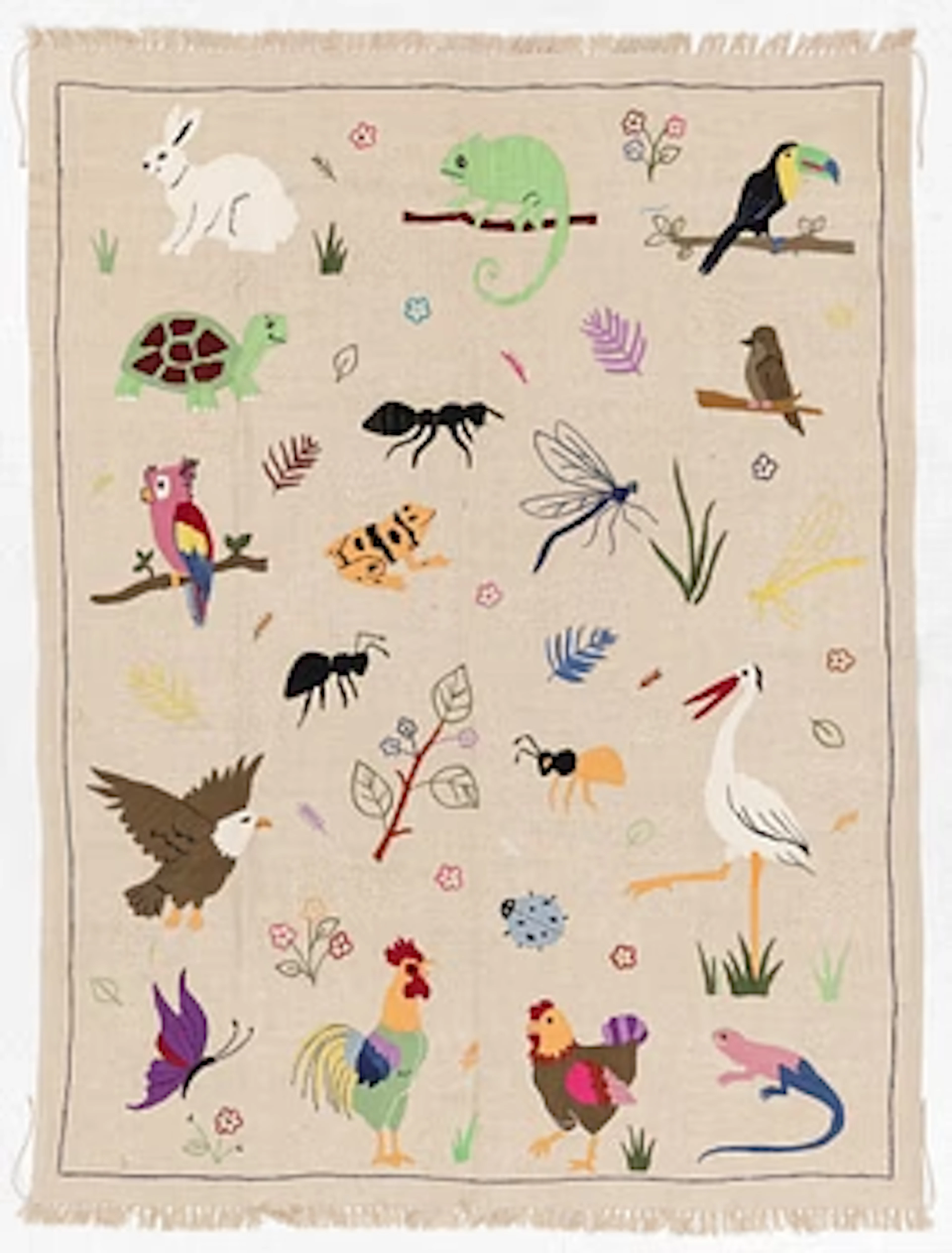 A hand-embroidered Kelim rug, c. 220 x 173 cm.