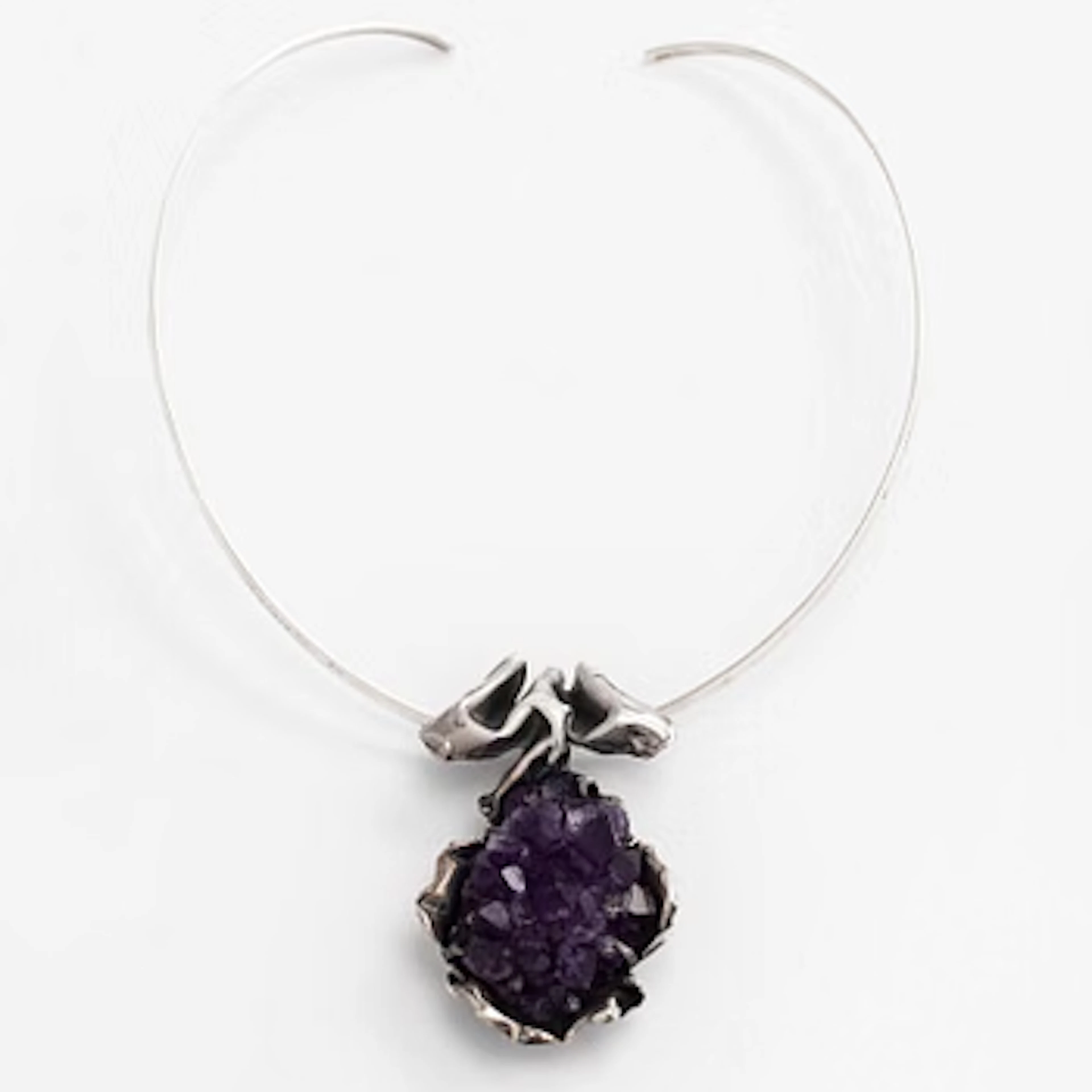 Reino Saastamoinen, pendant, amethyst, silver, Helsinki 1972.