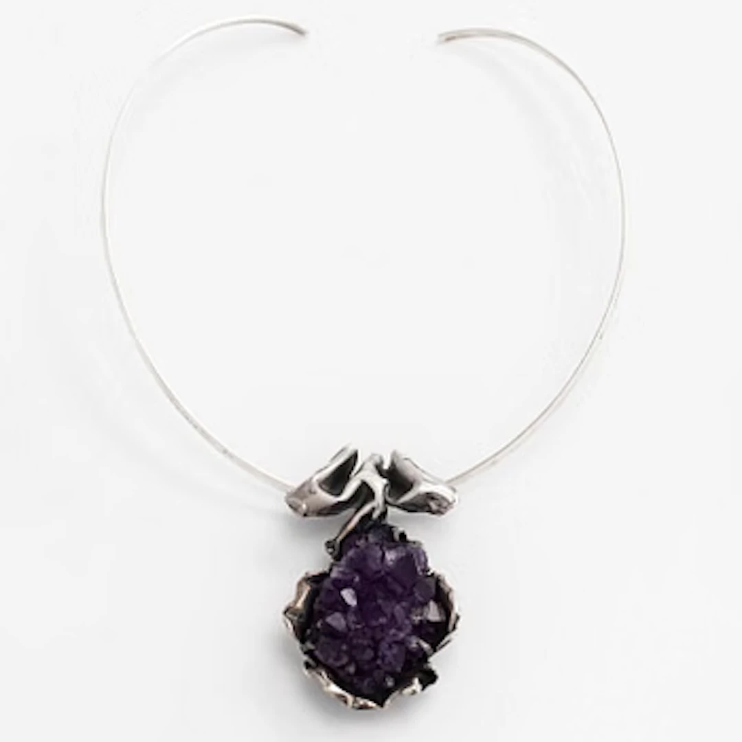 Reino Saastamoinen, pendant, amethyst, silver, Helsinki 1972.