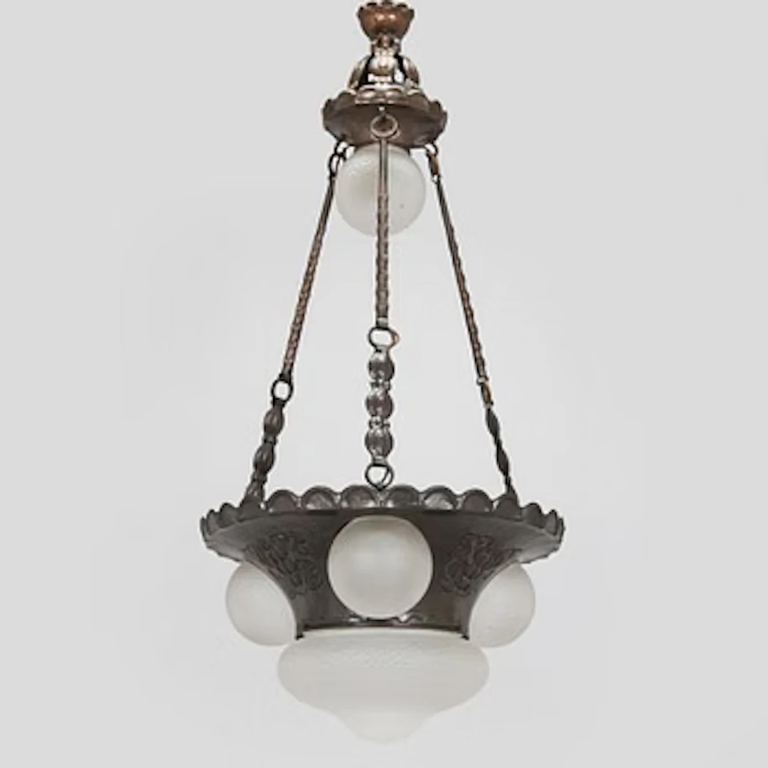 Arvid Böhlmarks Lampfabrik, chandelier model “5680”, Stockholm, 1910s–1920s.