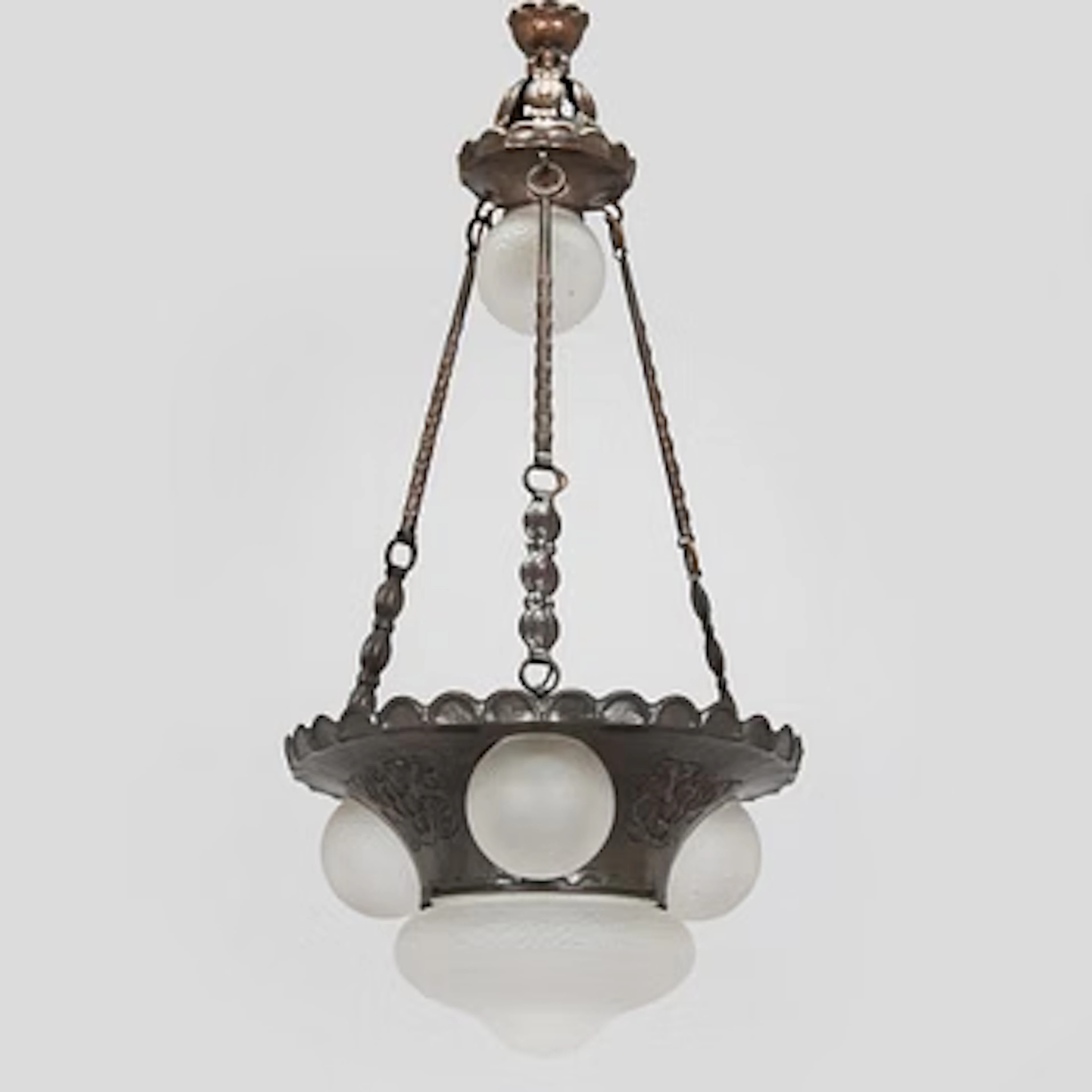 Arvid Böhlmarks Lampfabrik, chandelier model “5680”, Stockholm, 1910s–1920s.