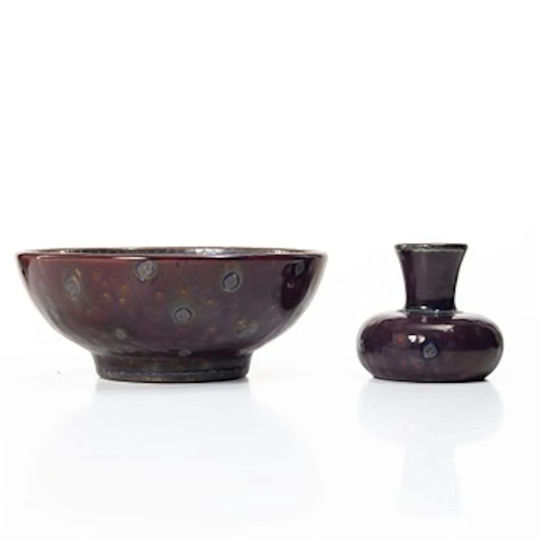 Wilhelm Kåge, An 'Argenta' bowl and vase, Gustavsberg.