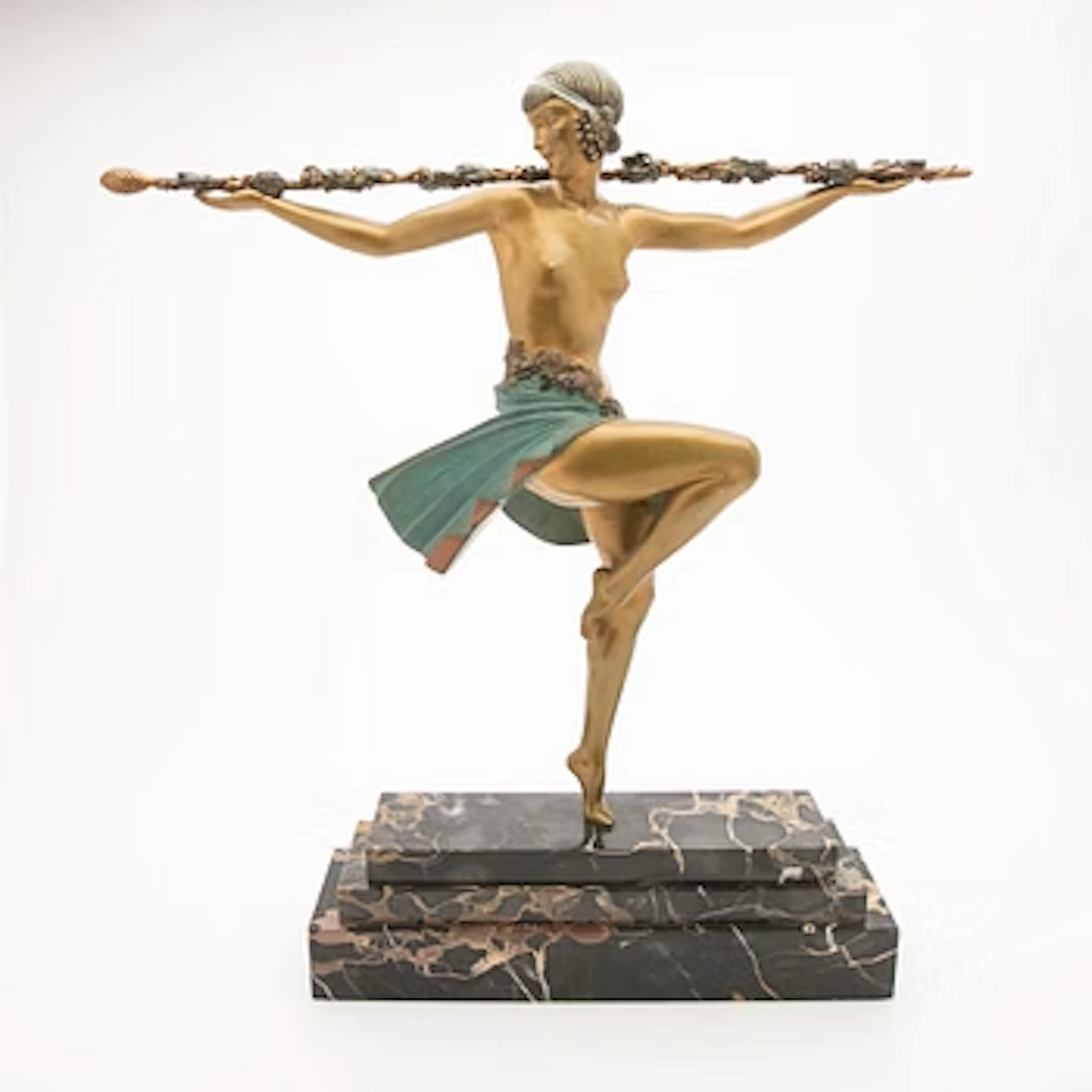 Sculpture, “La Danseuse au Thyrse”, after Pierre Le Faguays, 20th century.