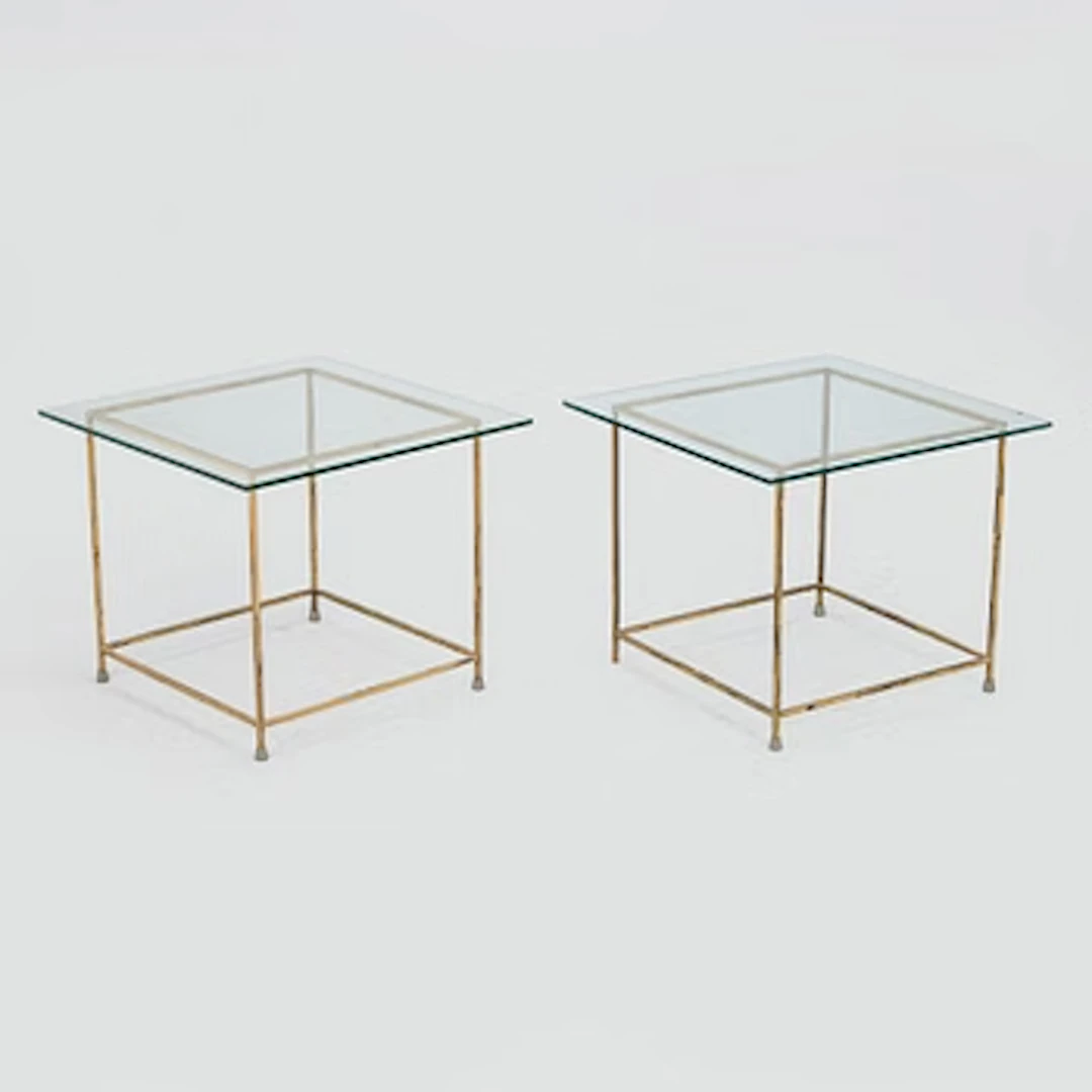 Kaarina Borg, a pair of 1960s glass tables, Asko Finland.