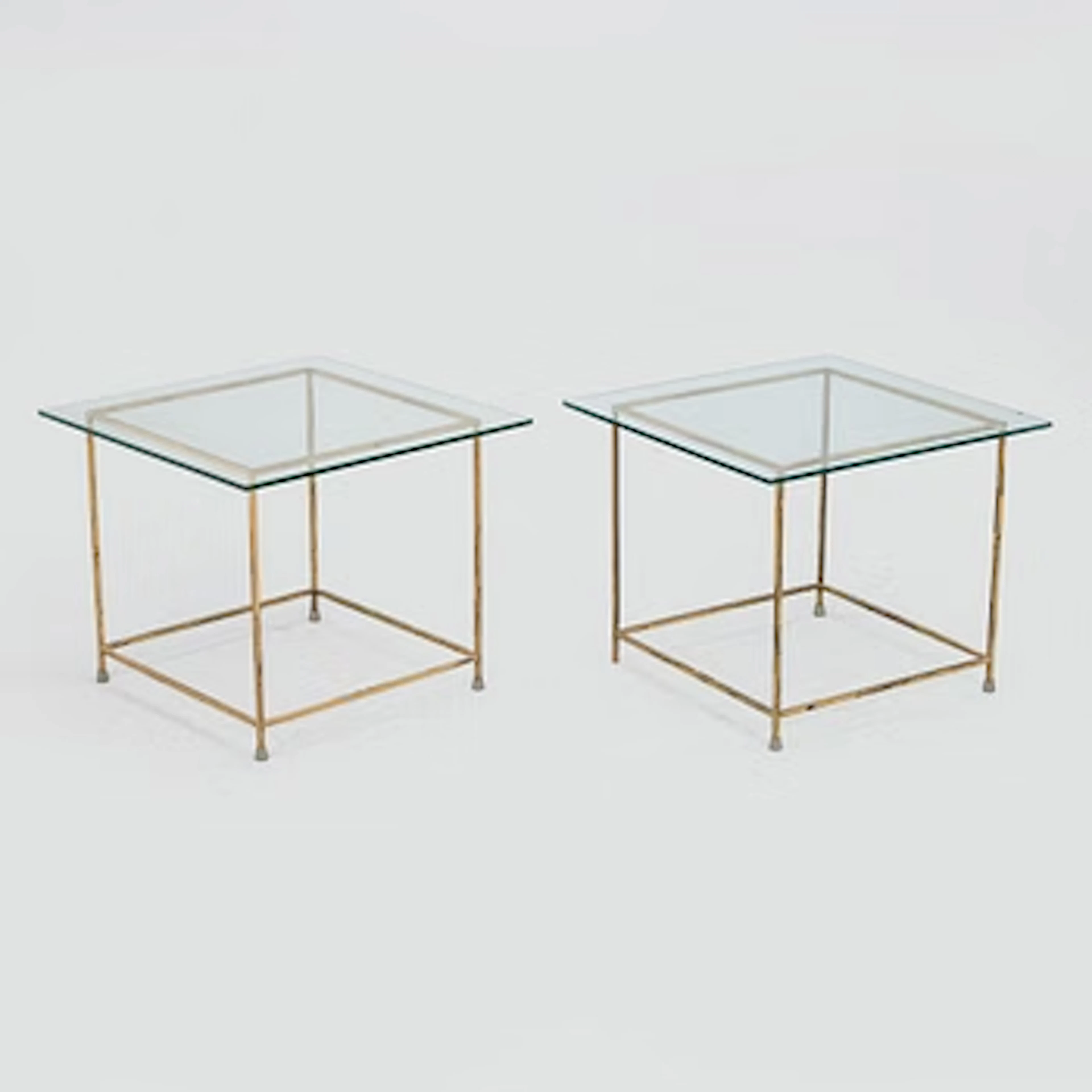 Kaarina Borg, a pair of 1960s glass tables, Asko Finland.