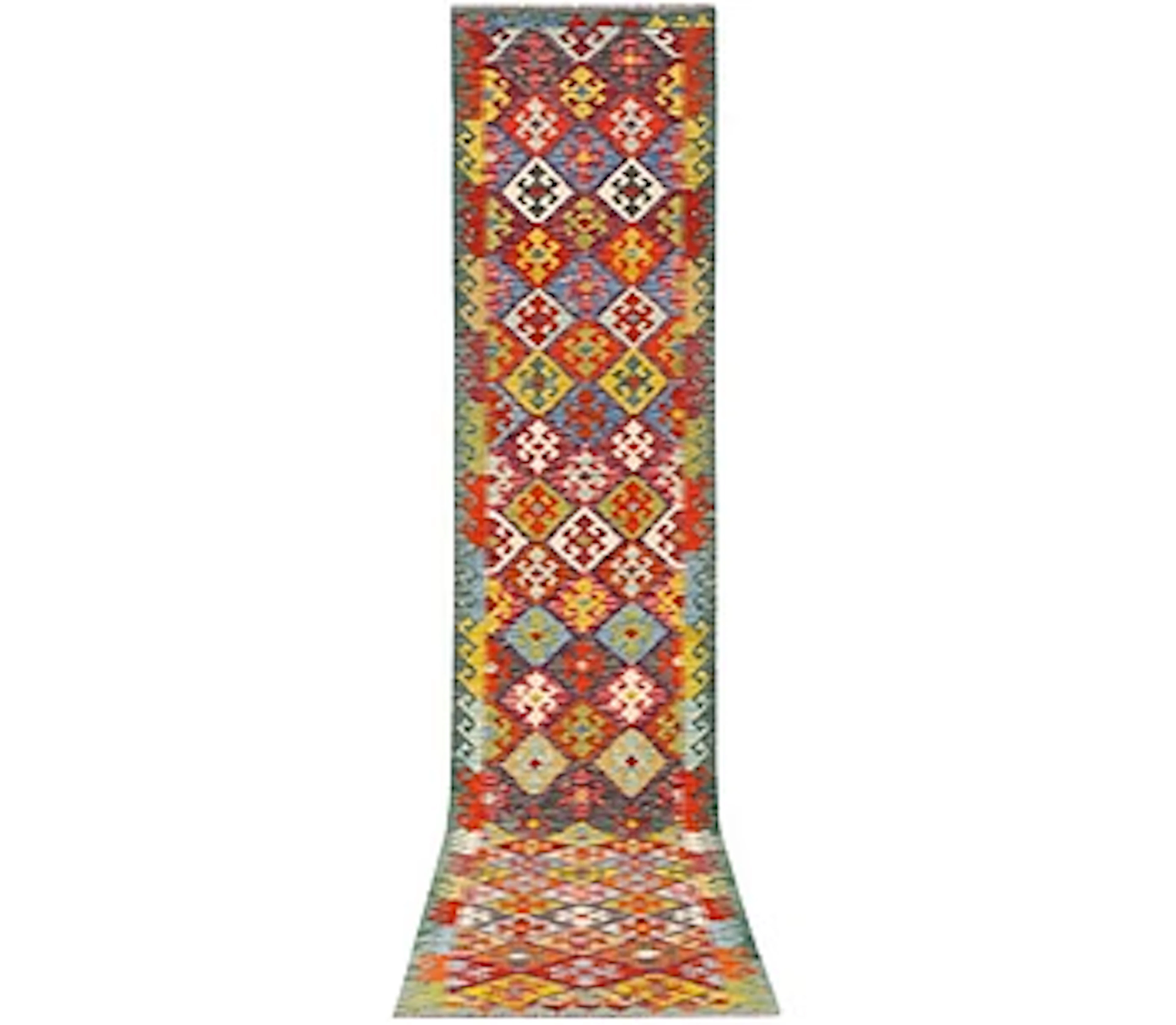 An Afghan kilim runner, c. 507 x 85 cm.